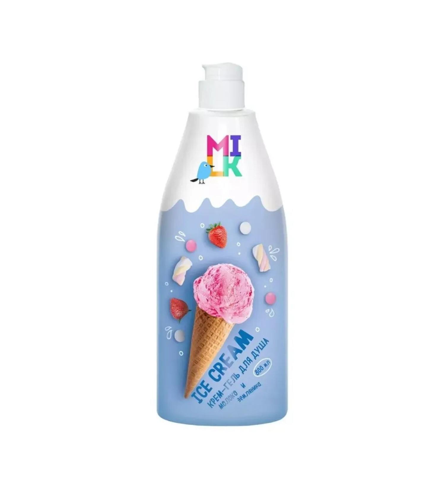 Cream-gel shower milk and strawberries 800ml