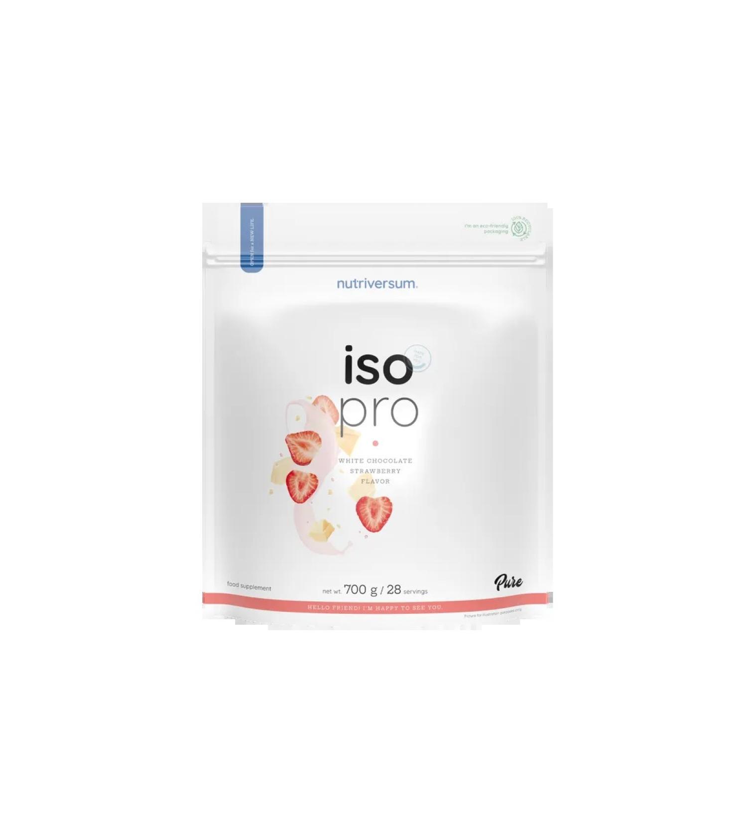 Nutriversum ISOPRO protein 86% 700 g white chocolate strawberries