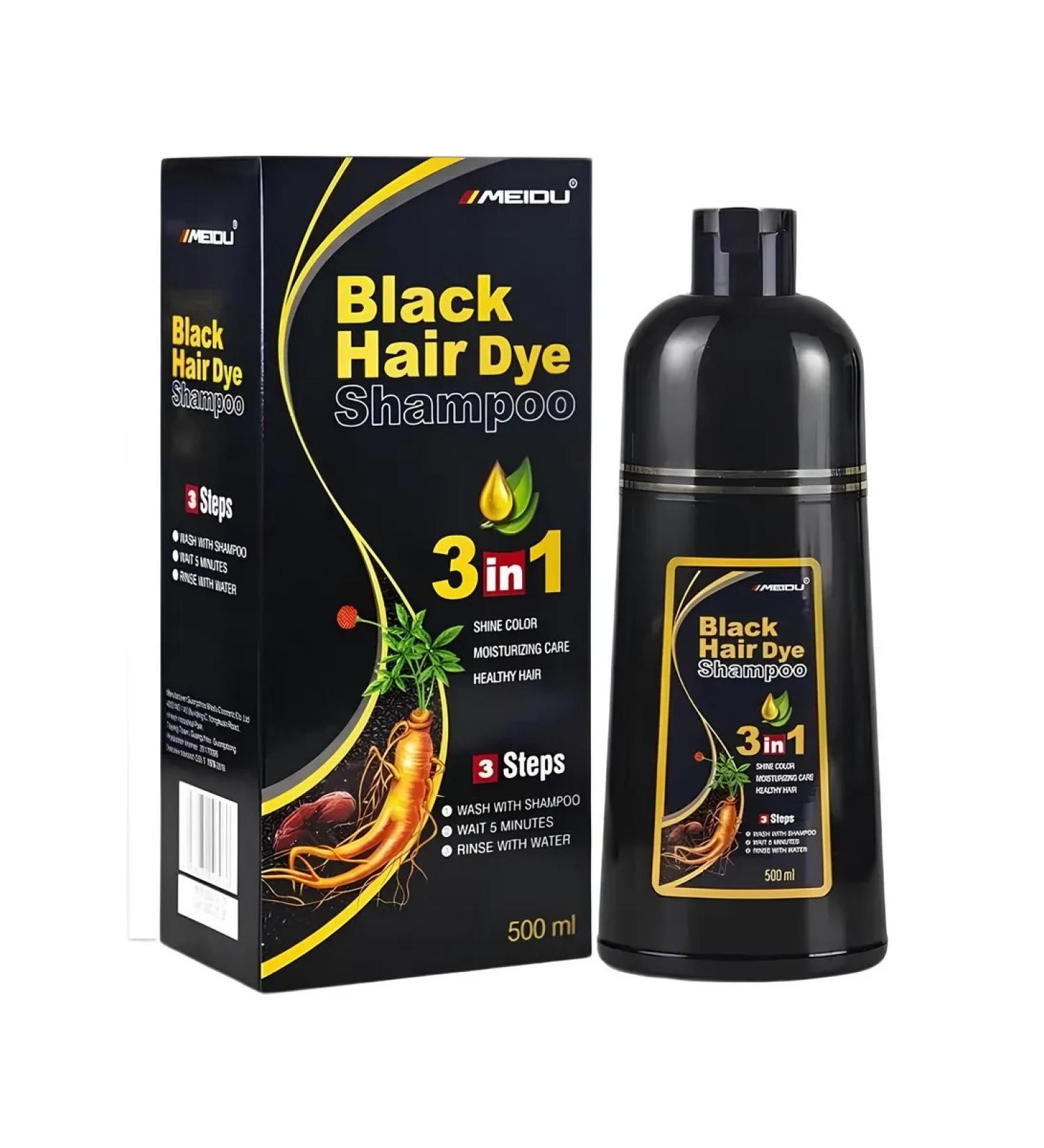 MEIDU Shampoo hair dye tint black 500 ml - Buy Online on GoSupps.com