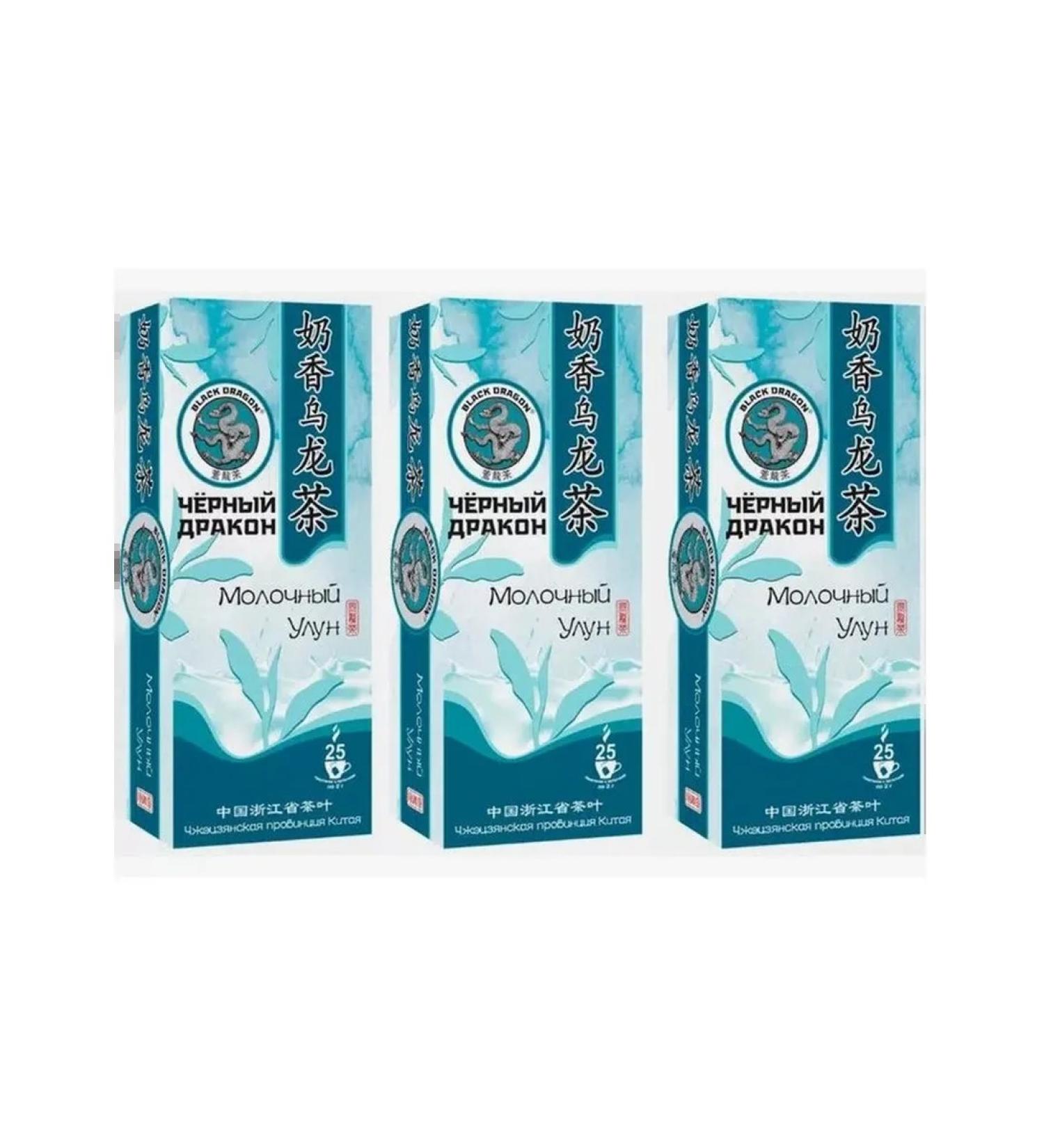 Black Dragon Tea milk ulun 25 packs. - 3 pieces - Buy Online on GoSupps.com
