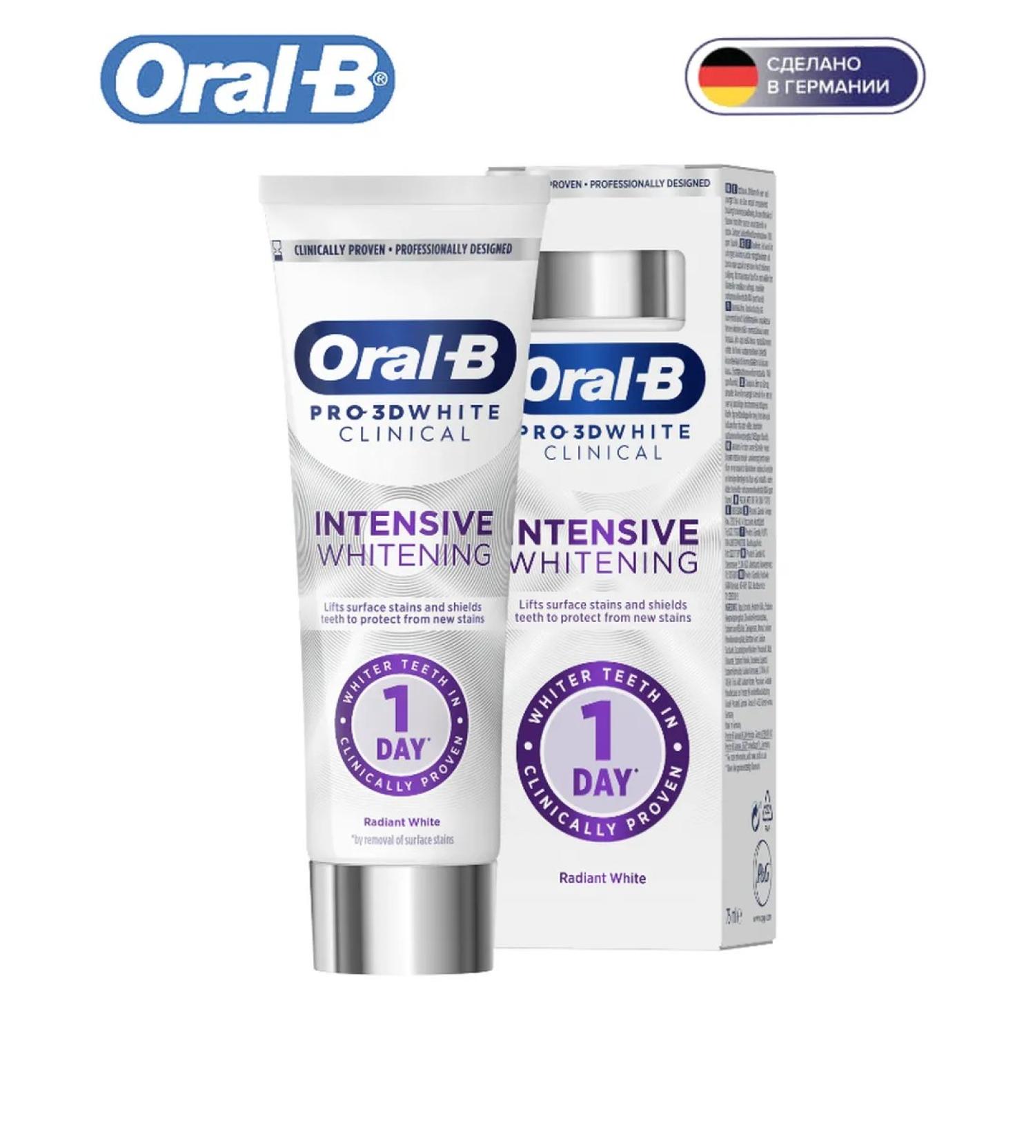 ORALB Toothpaste Oral-B Pro 3D Clinicalradiantwhite 75ML - Buy Online on GoSupps.com