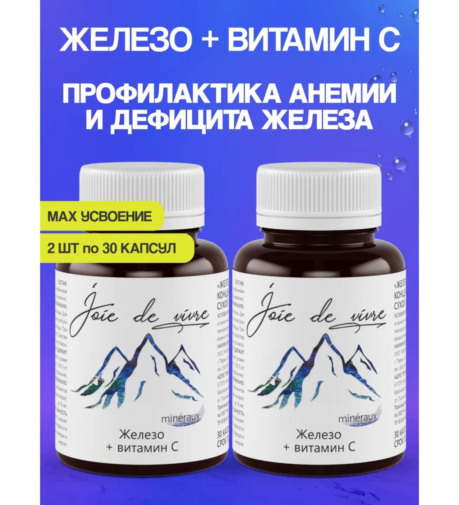 Joie de vivre Iron Bad Fumarat iron vitamin C 60 capsules