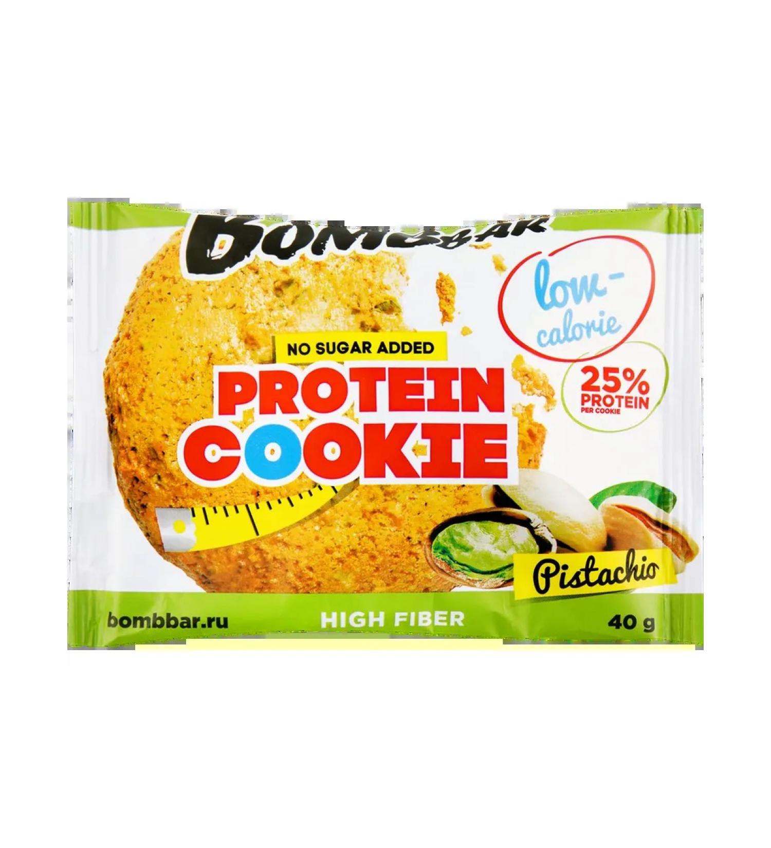 BombBar Protein pistachio cookies without sugar 40g 5pcs - Buy Online on GoSupps.com