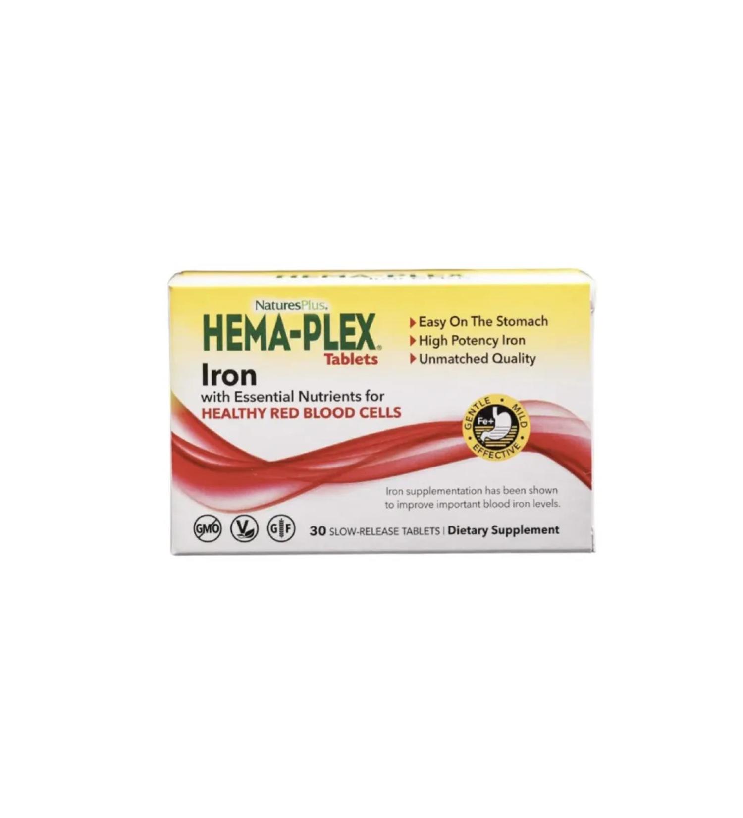 Natures Plus HEMA-PLEX complex of vitamins with prolonged release - Buy Online on GoSupps.com