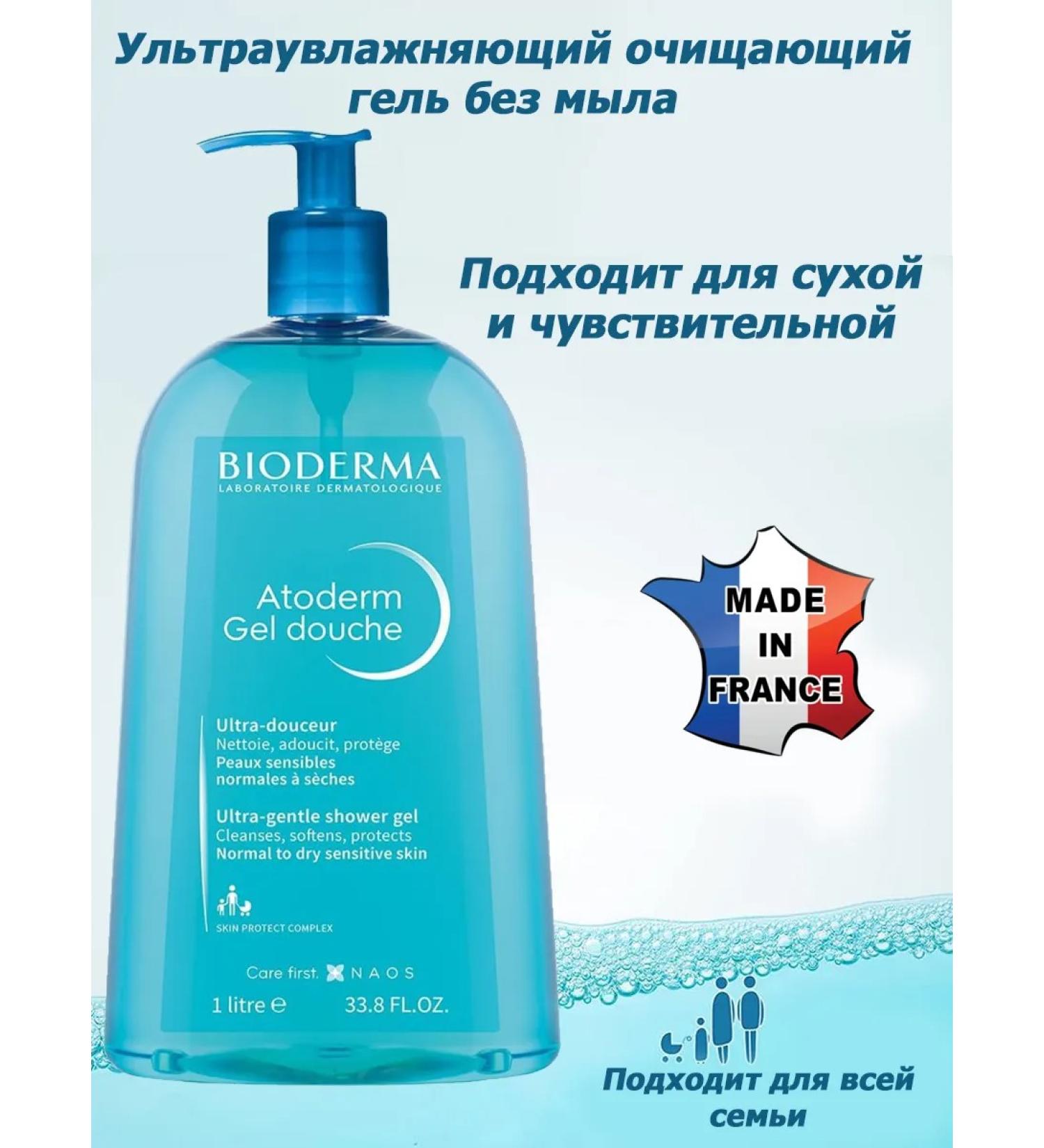 Bioderma Atoderm nourishing shower gel 1l - Buy Online on GoSupps.com
