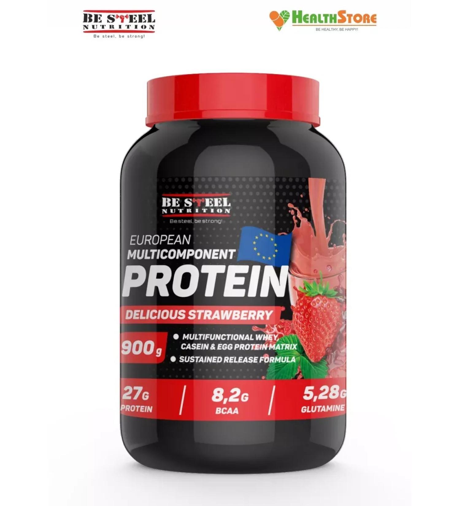 Be Steel Nutrition Multicomponent protein 0.9 kg (strawberries) - Buy Online on GoSupps.com
