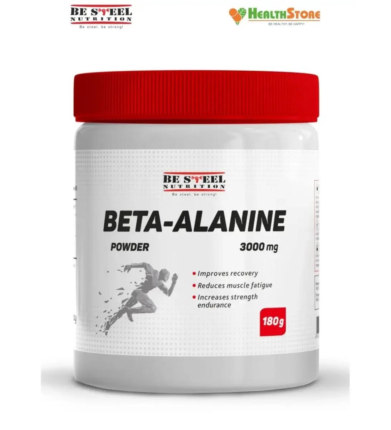 Be Steel Nutrition Amino acids beta alanin Beta -lanine 180g (natural) - Buy Online on GoSupps.com