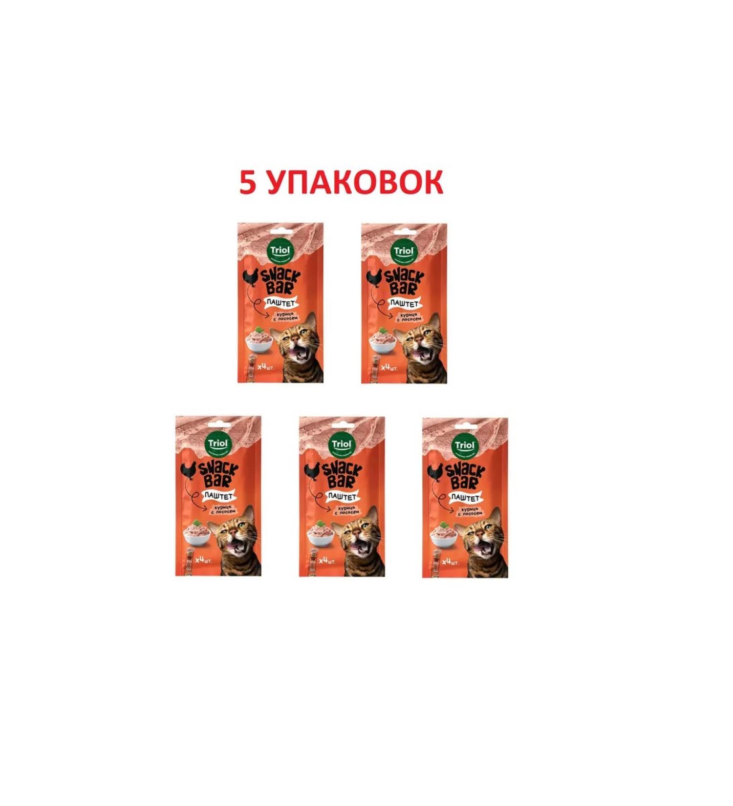 Triol Cat a cat "Paste made of chicken with salmon" 40 g x 5 pcs - Buy Online on GoSupps.com