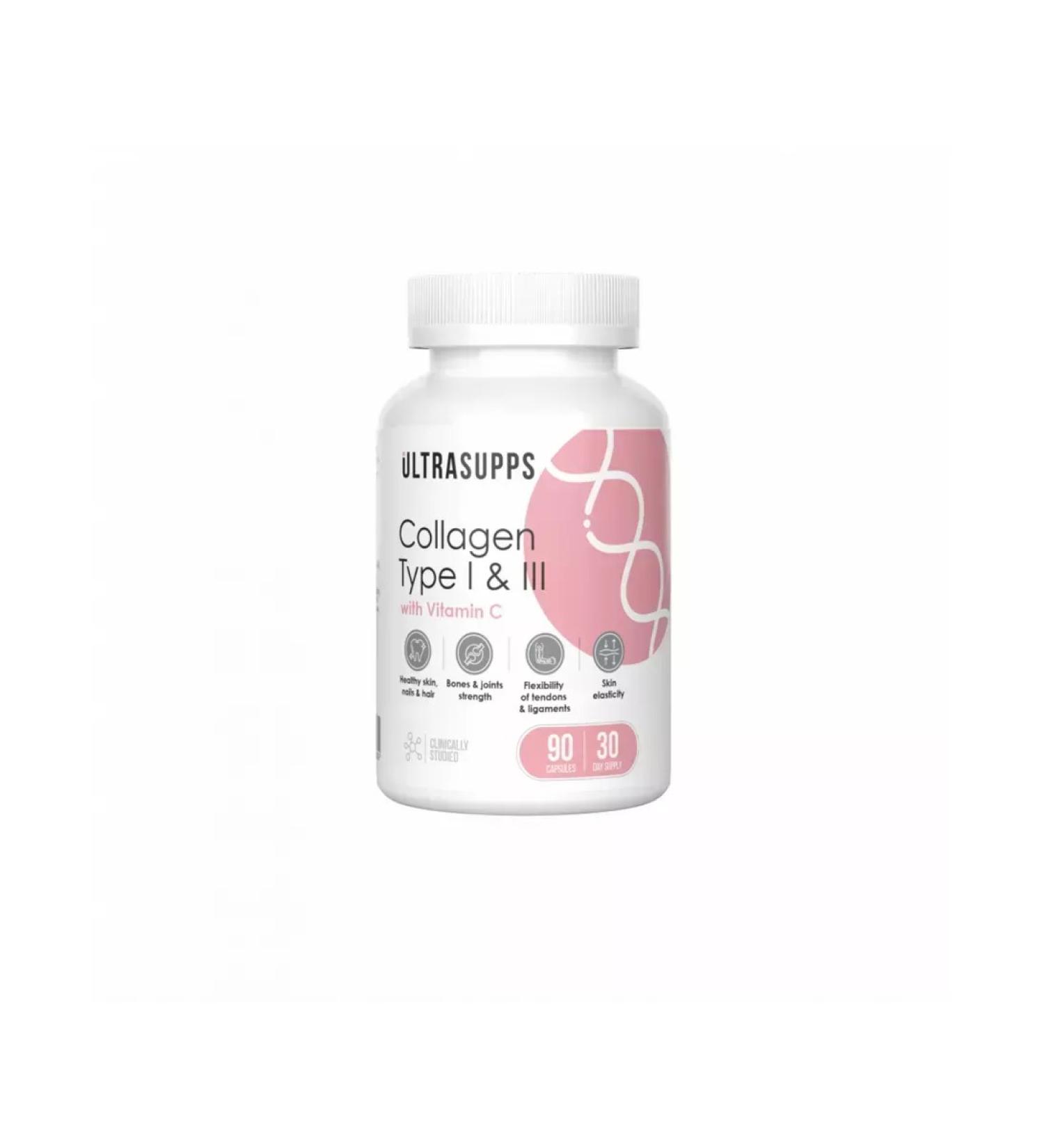 UltraSupps Beef collag for joints in capsules 90 pcs dietary supplements