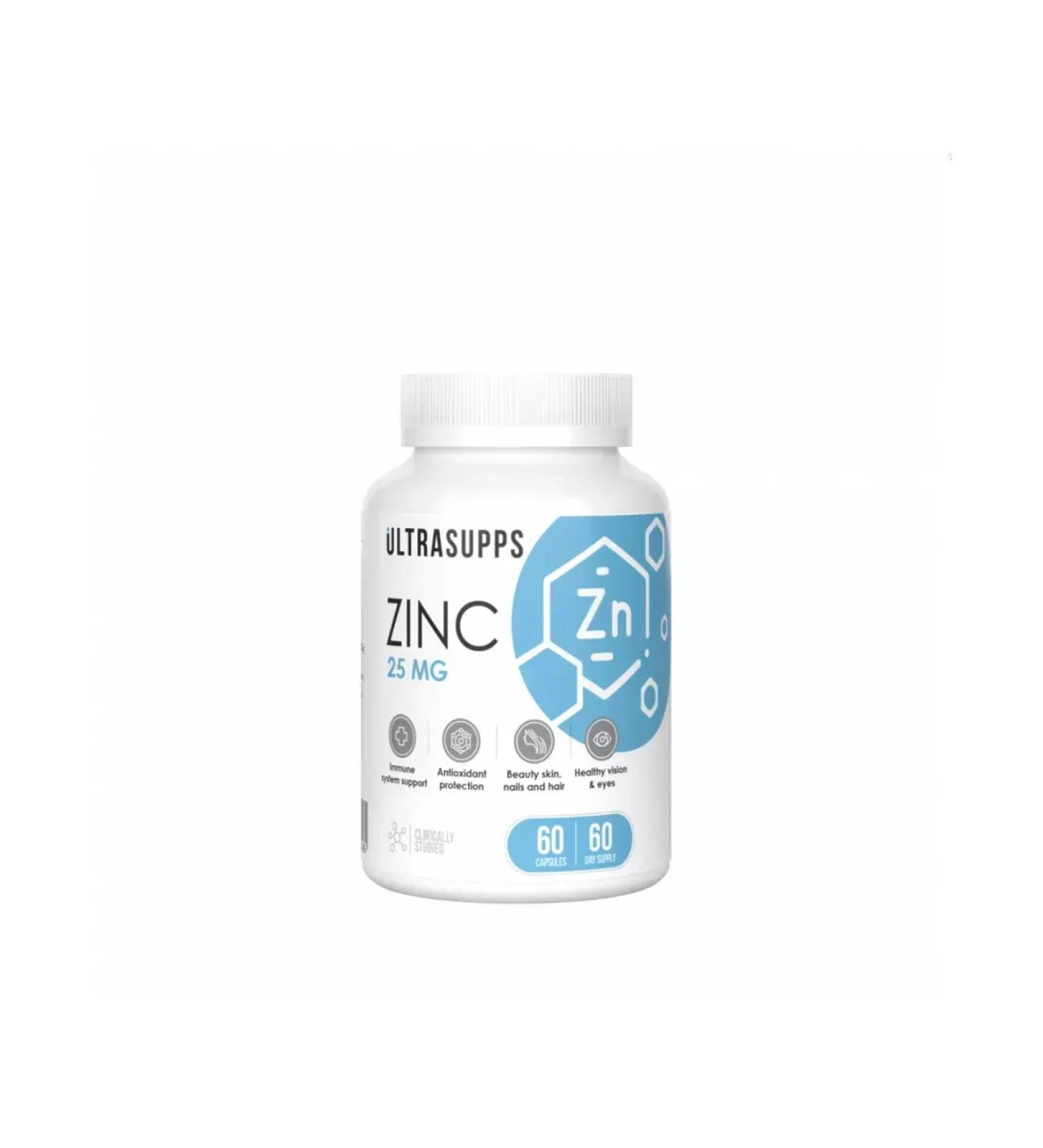 UltraSupps Zinc citrate vitamins for men and women 25 mg B 60 pcs
