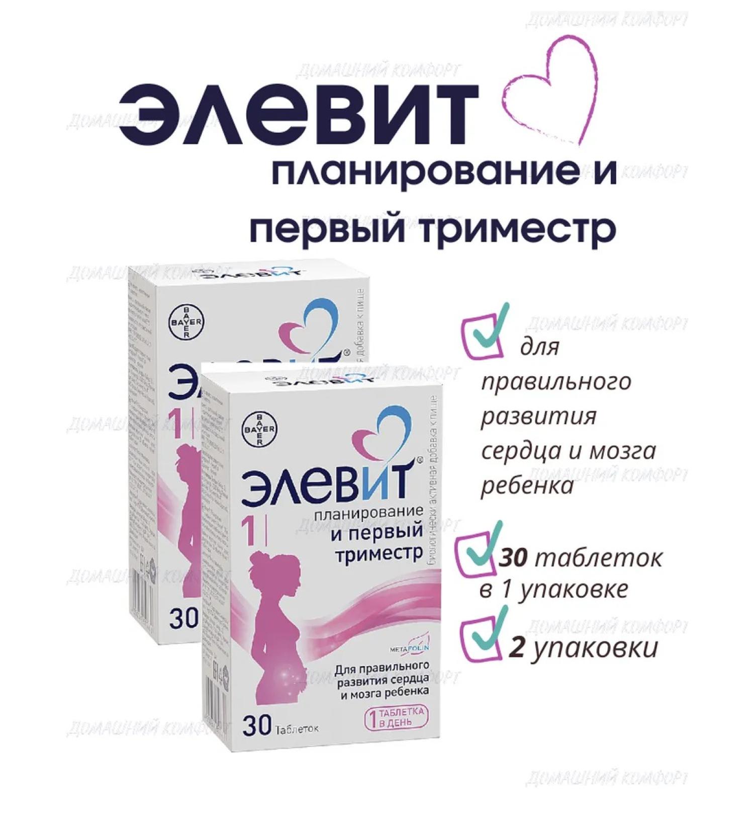 ELEVIT Planning tablets and the first trimester 30pcs of 1155 mg *2UP - Buy Online on GoSupps.com