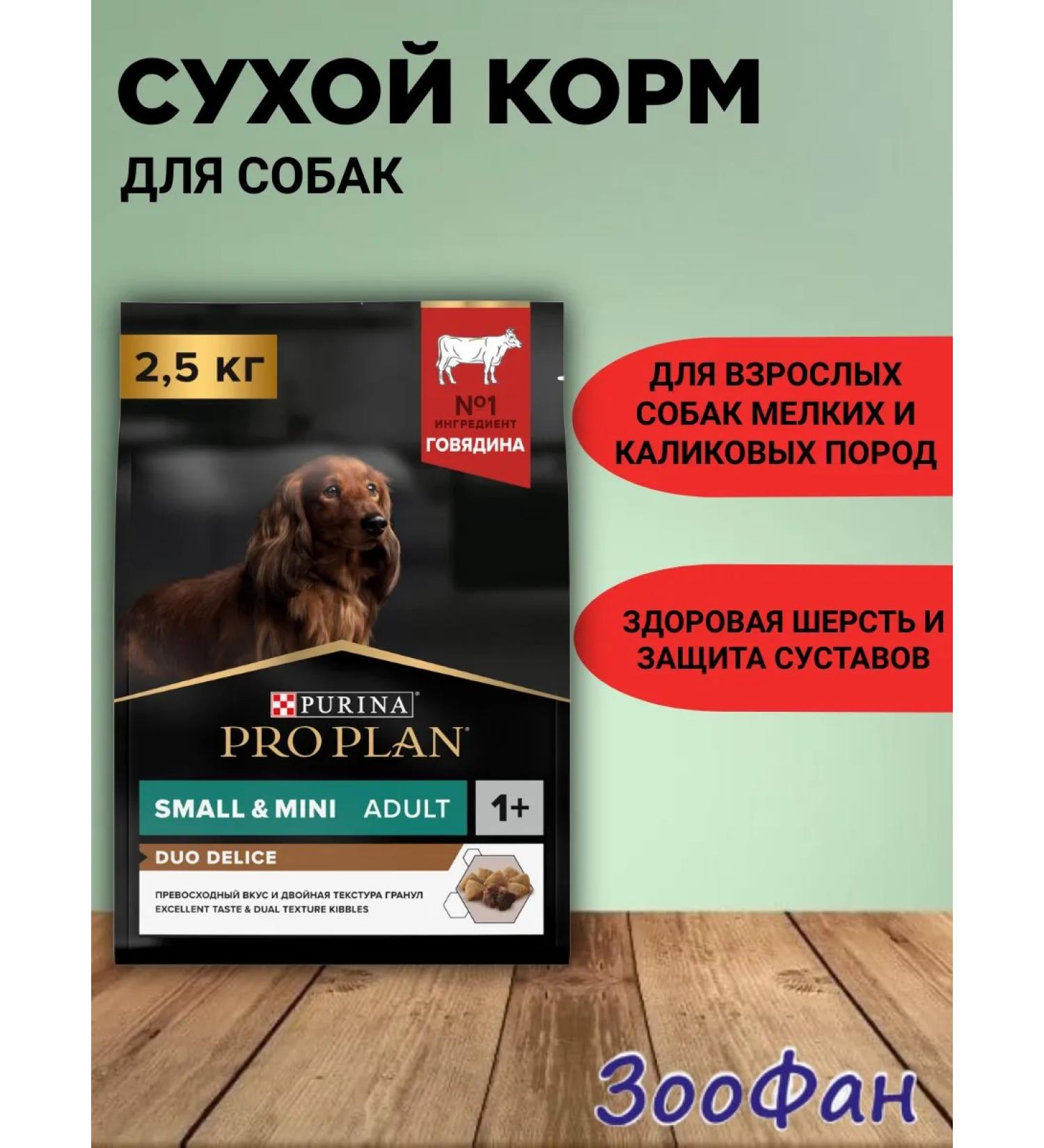 PRO PLAN Dry food for dogs of small breeds Duo Delice Beef 2.5kg - Buy Online on GoSupps.com