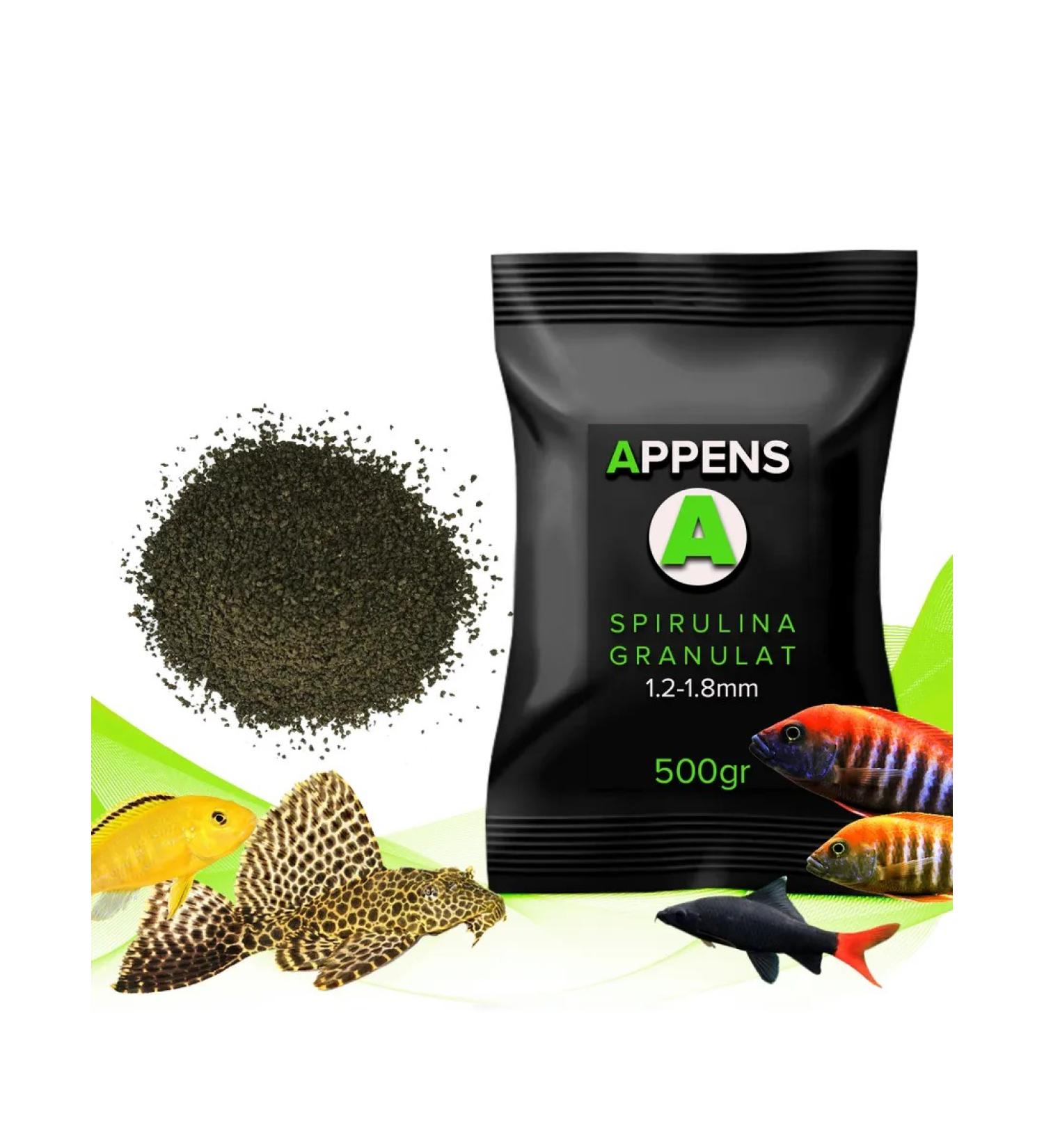 APPENS Spirulina Granulat 1.2-1.8 500gr-feed with spirulina - Buy Online on GoSupps.com
