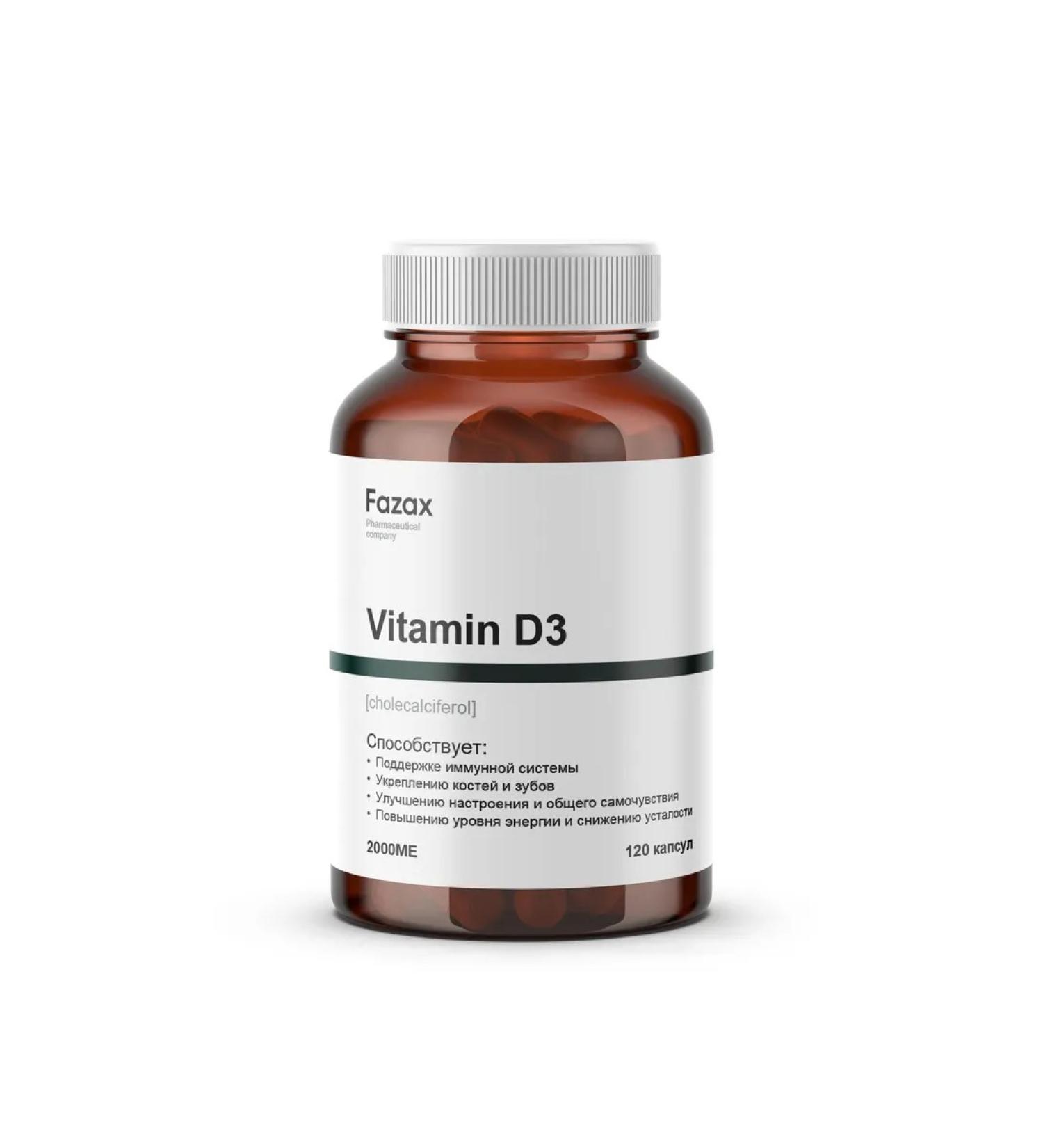 Fazax Vitamin D3 2000MA 120 capsules