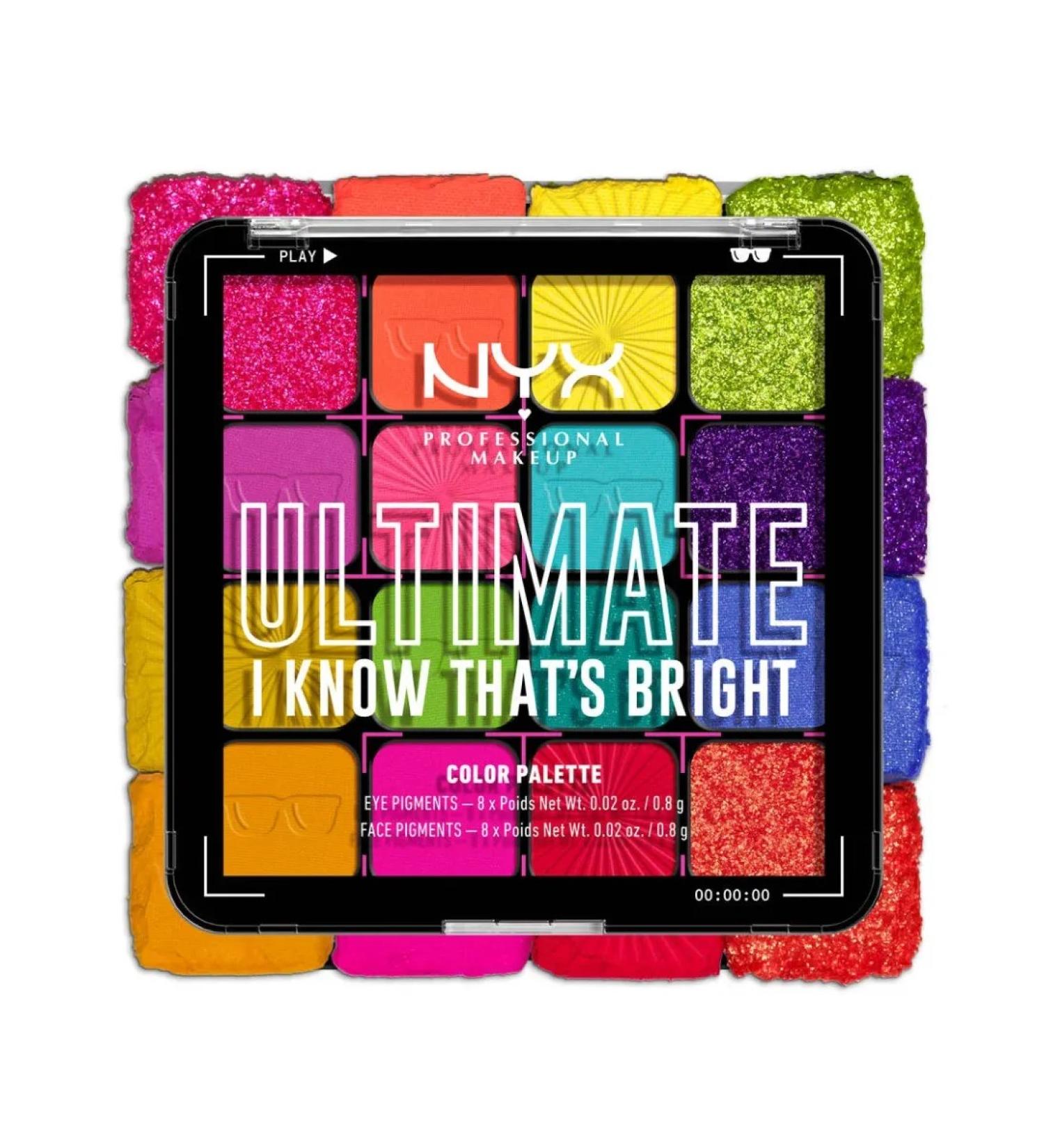 NYX Professional Makeup Palette shadows Ultimate Shadow Palette "I Know Thats Bright" - Buy Online on GoSupps.com