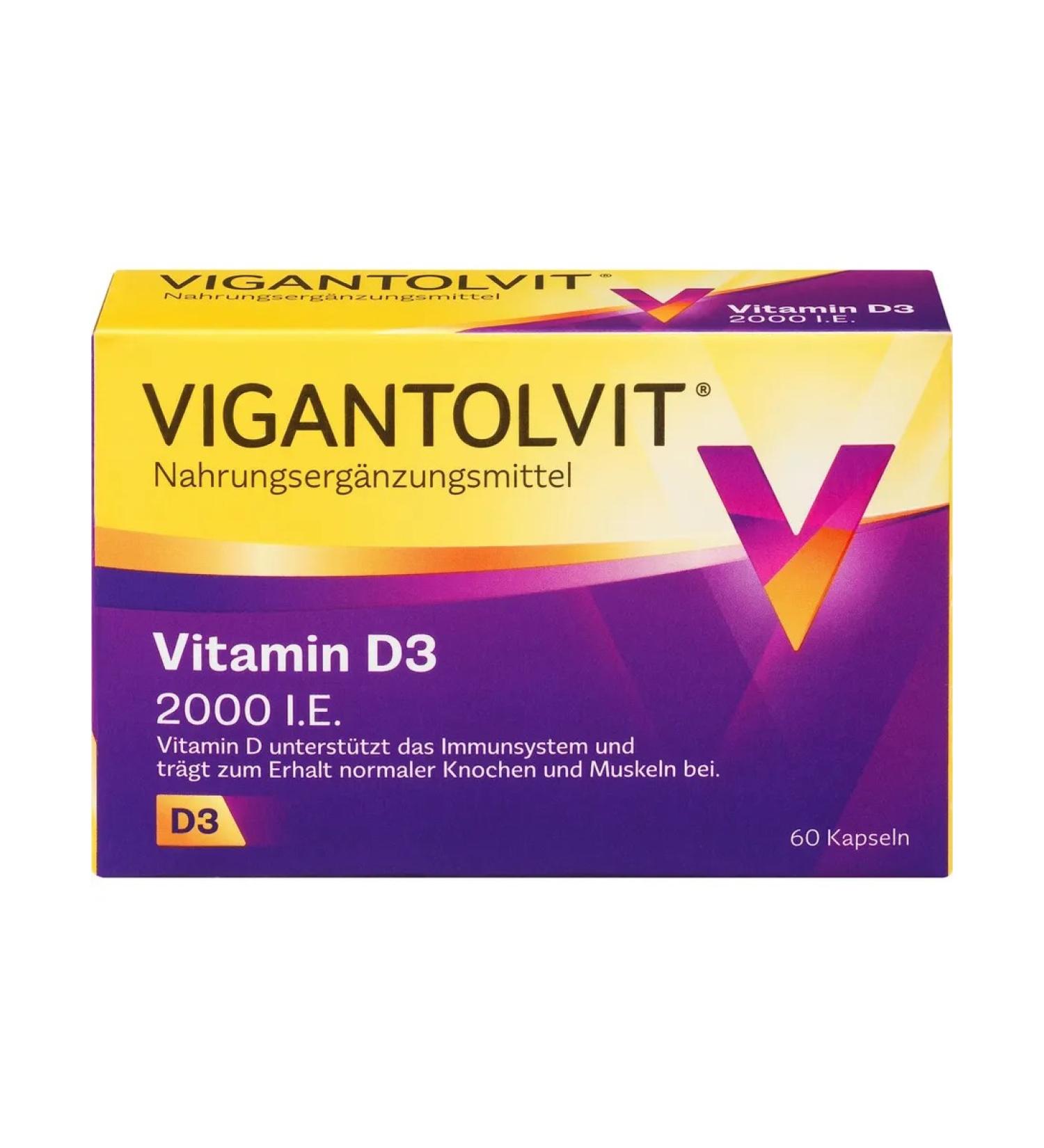 Vigantolvit Vitamin D3 2000 V.E. 60 soft capsules 10.8 g (Germany)