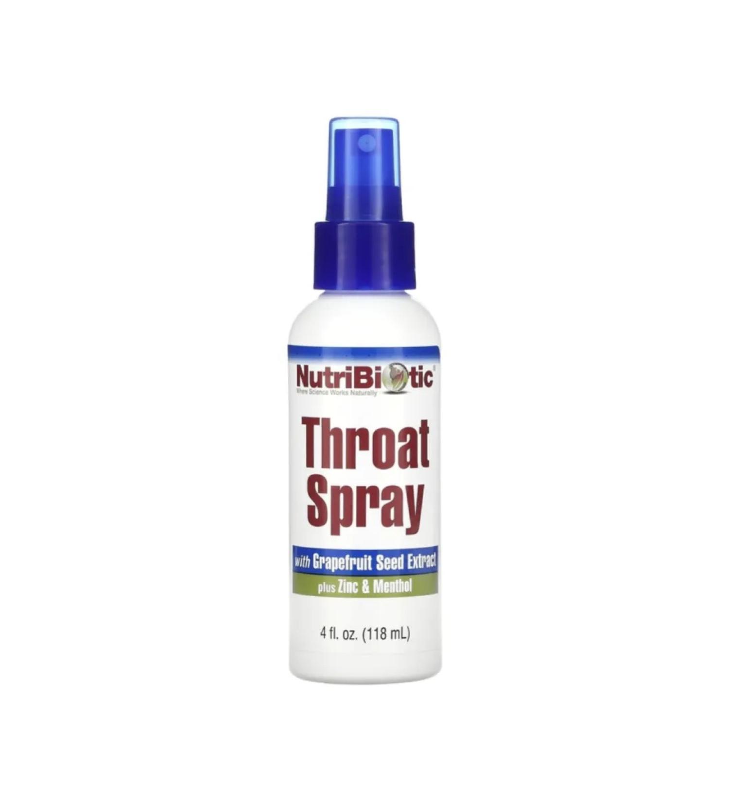 NutriBiotic Throat spray with grapefruit bones extract zinc 118ml