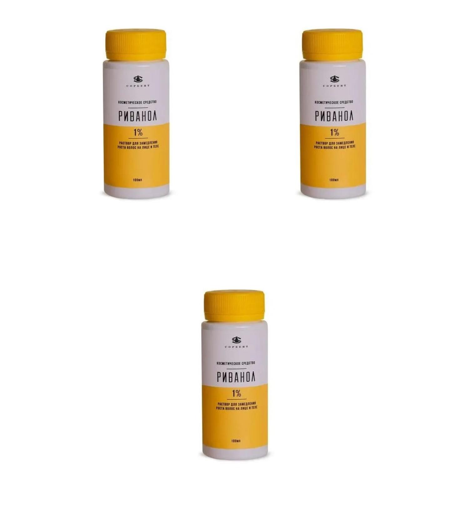 Rivanol 1% rr for slowing hair growth 100ml 3 pcs