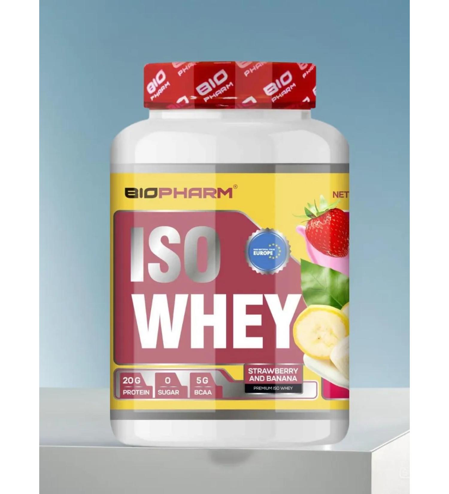 BioPharm Protein protein Premium ISO Whey Strawberries and Banana 1920