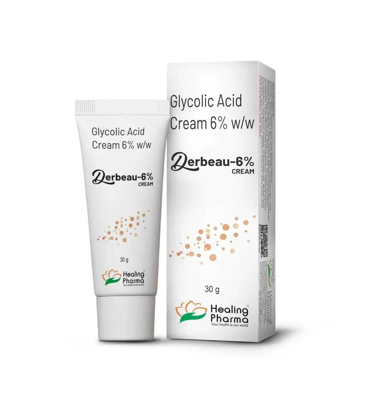 Healing pharma Healingfarma Derbeau Glycolic Acid Cream 6% 30g - Buy Online on GoSupps.com