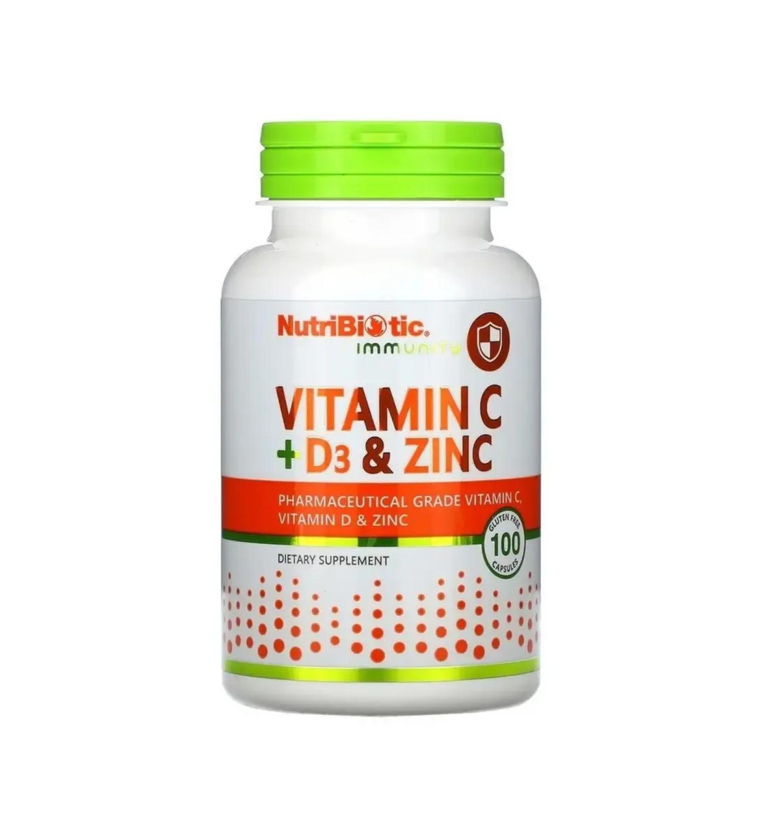 NutriBiotic Vitamin C + D3 + zinc