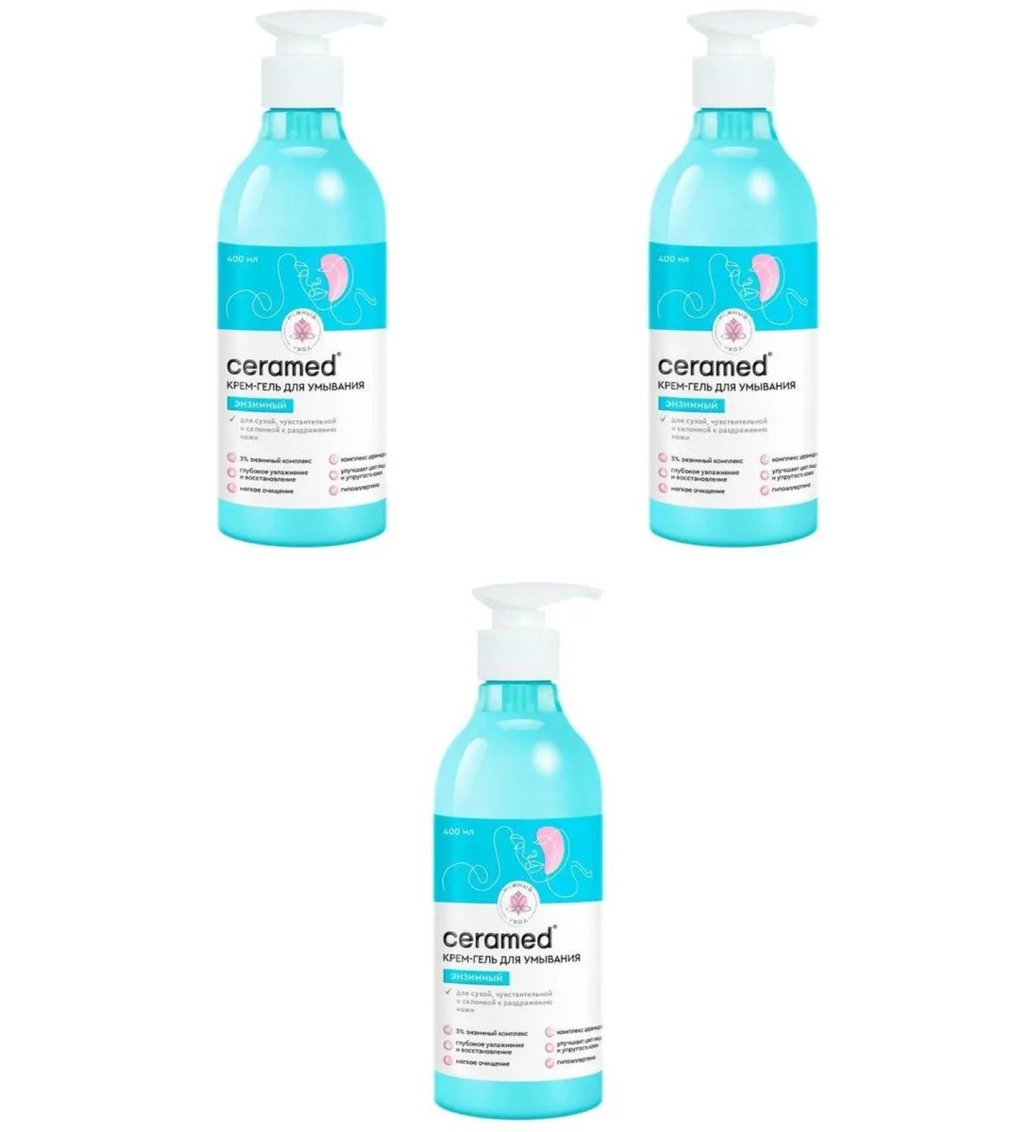 Ceramed Cream-gel d washing Enzymic d dry senses slope 400ml 3 pcs