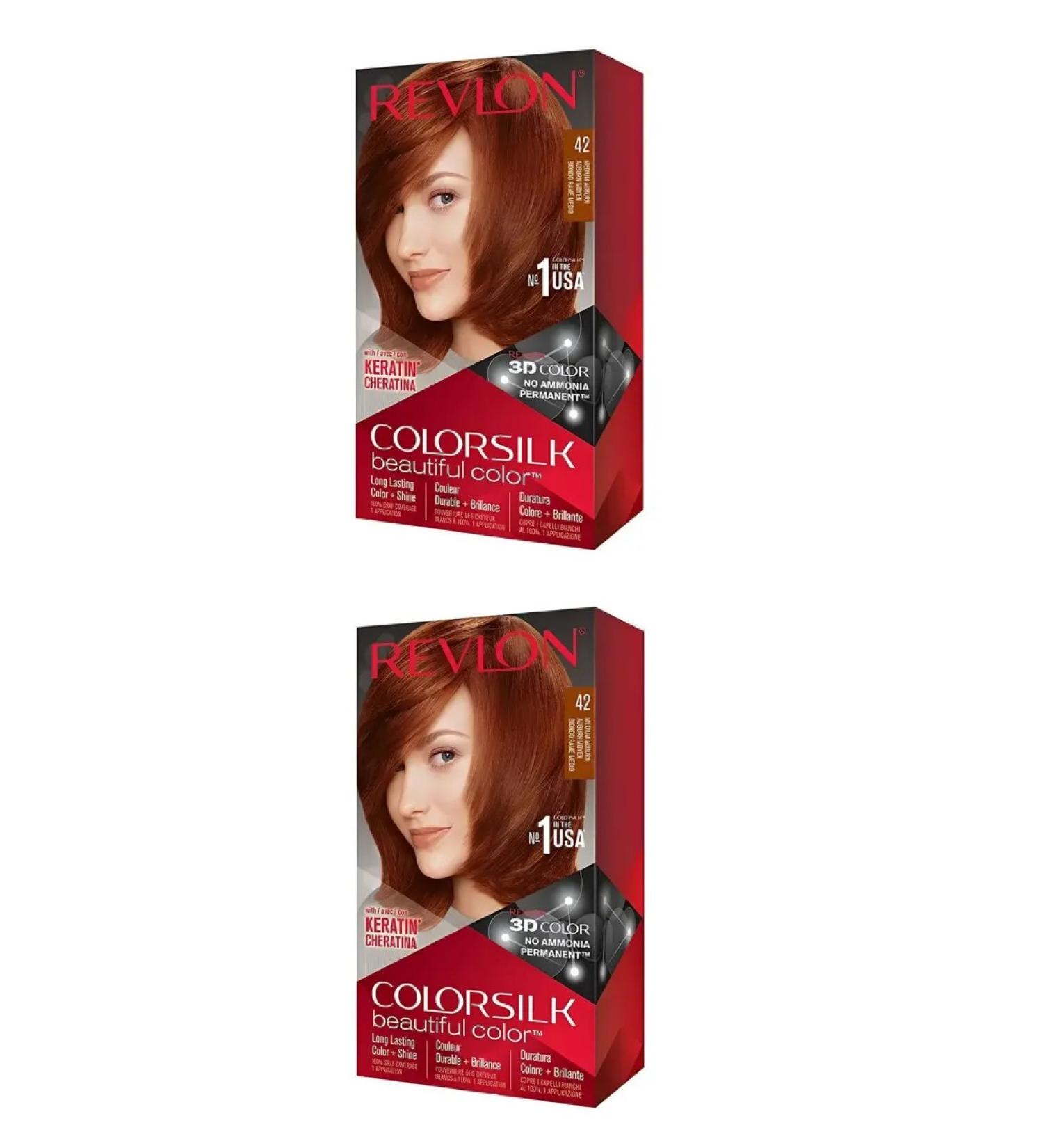 Hair dye Revlon Colorsilk tone 42 average red 2 pcs - Buy Online on GoSupps.com