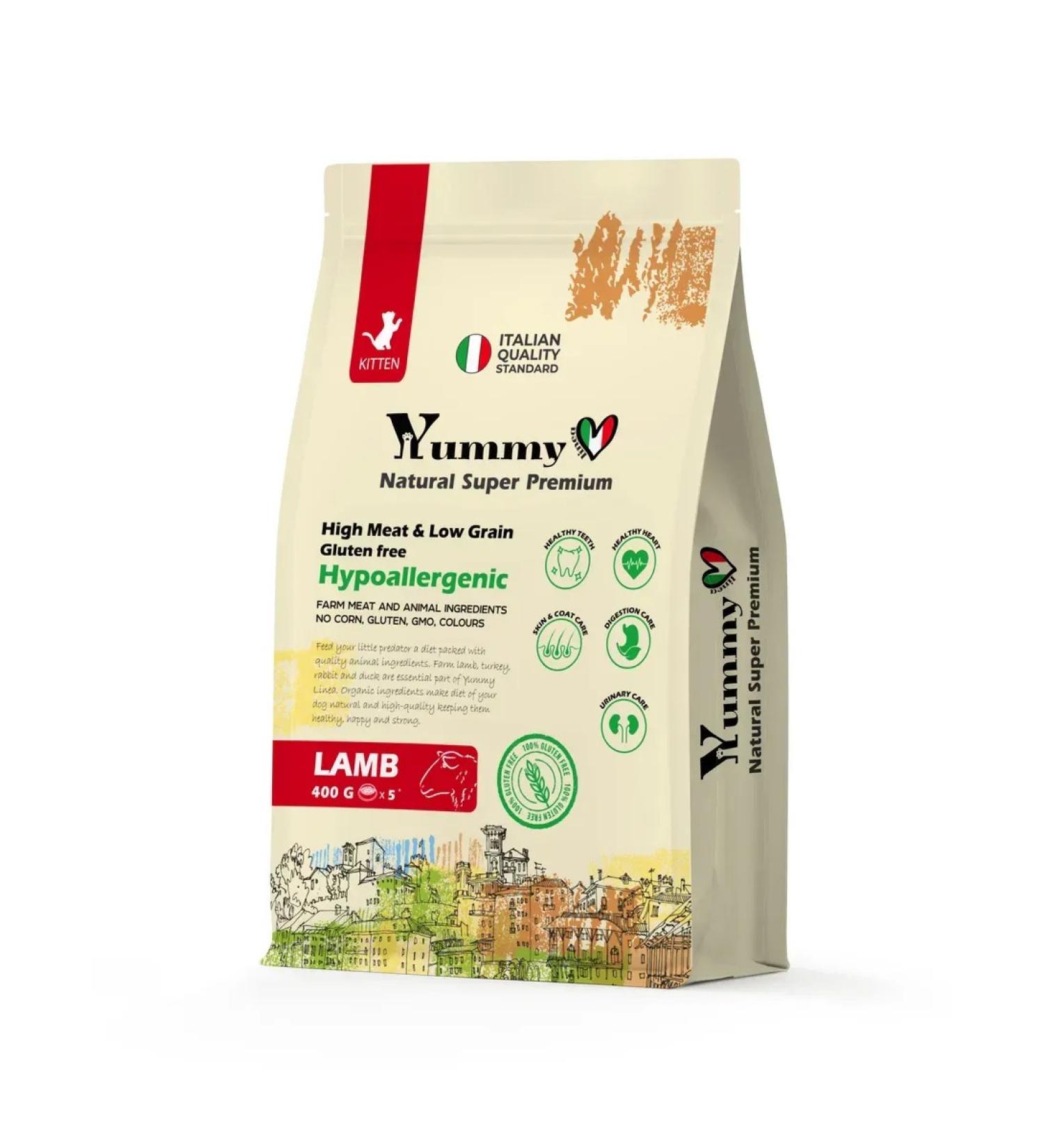 Yummy Linea Feed for kittens pregnant and nursing cats lambs 400 grams - Buy Online on GoSupps.com