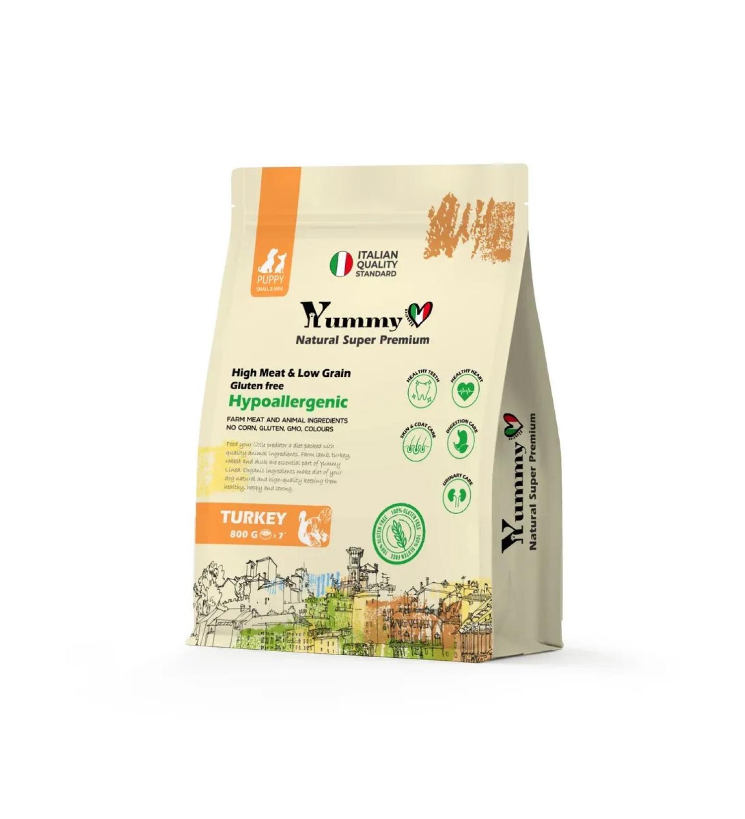 Yummy Linea Feed for small and miniature breeds turkey 800 grams - Buy Online on GoSupps.com