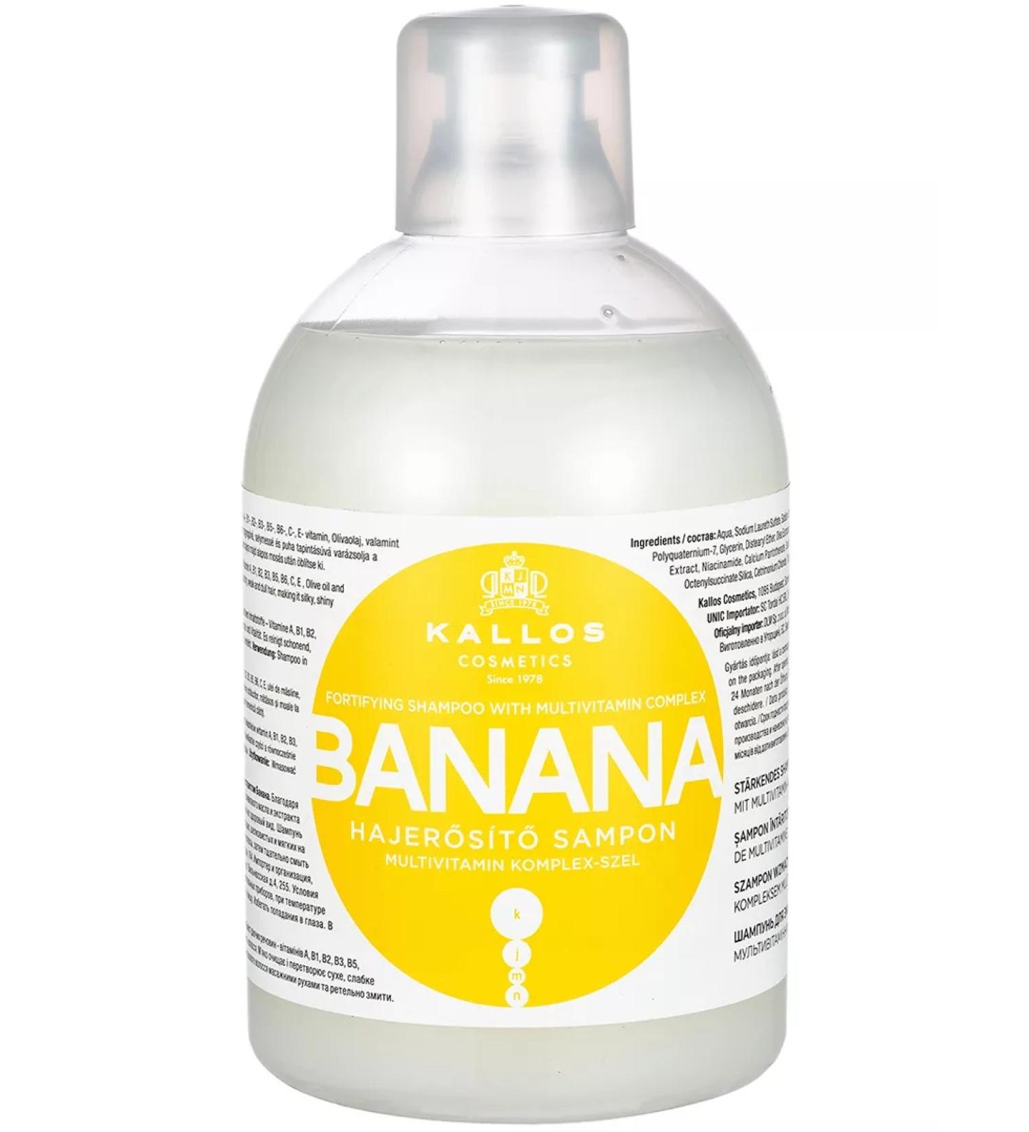 Kallos Cosmetics Banana Strengthening shampoo 1l - Buy Online on GoSupps.com