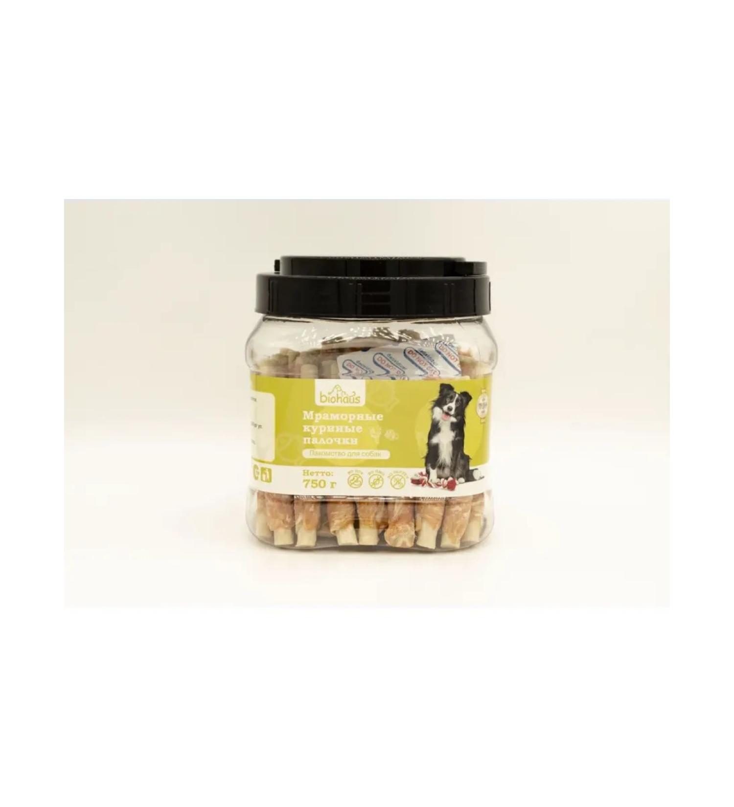 biohaus Dog treat for dogs marble chicken sticks 750gr