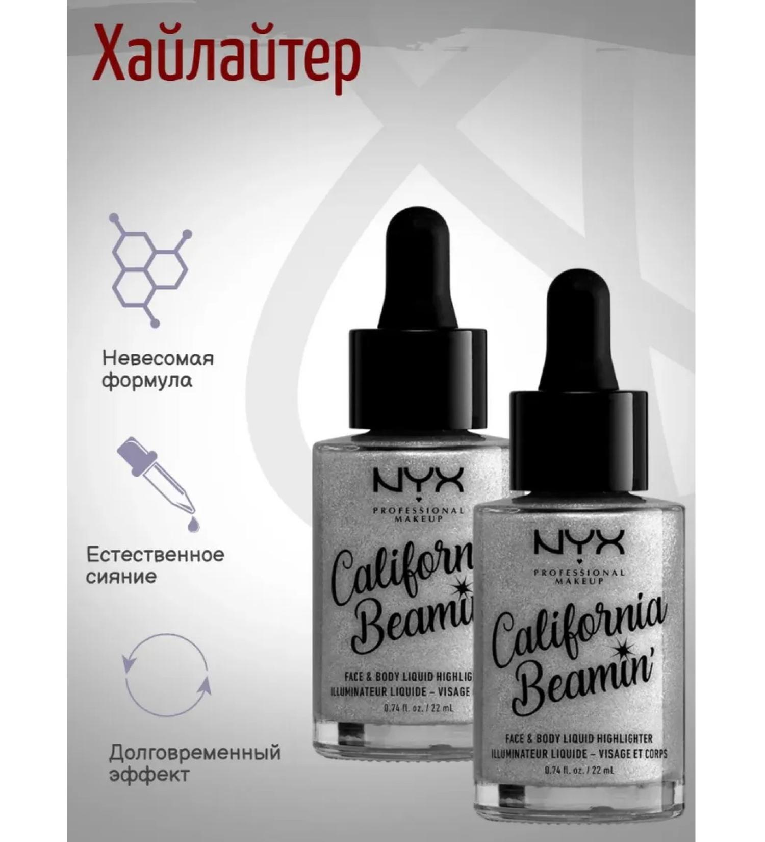 NYX Professional Makeup Highlighter California Beamin Face and Body Bombshell 01