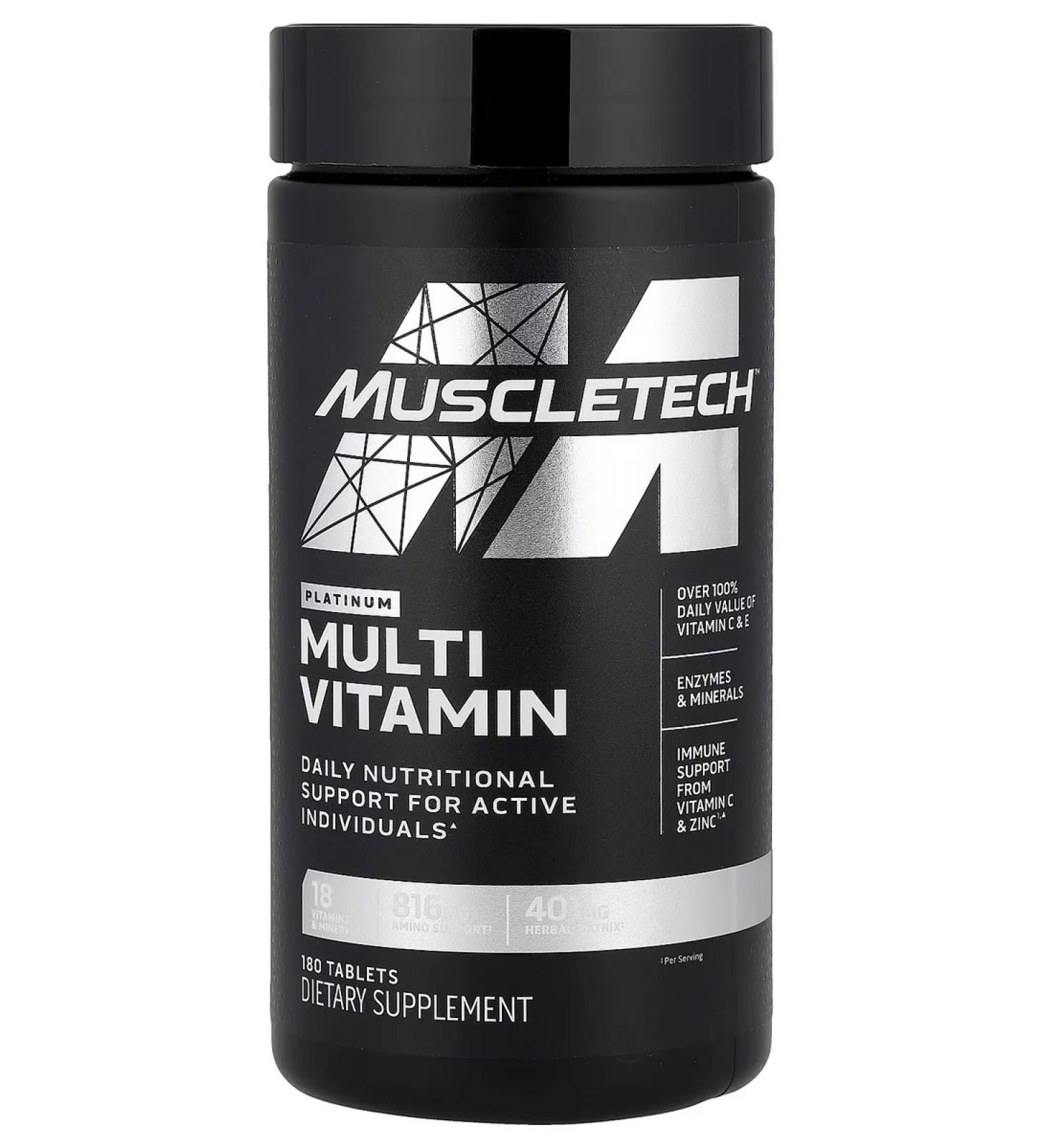 MUSCLETECH Platinum multivitamin complex 180 tablets - Buy Online on GoSupps.com