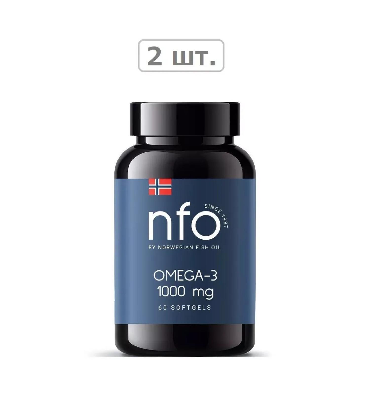 NFO Norwegian Fish Oil Omega-3 1000mg N60 caps 1450M-2pcs - Buy Online on GoSupps.com
