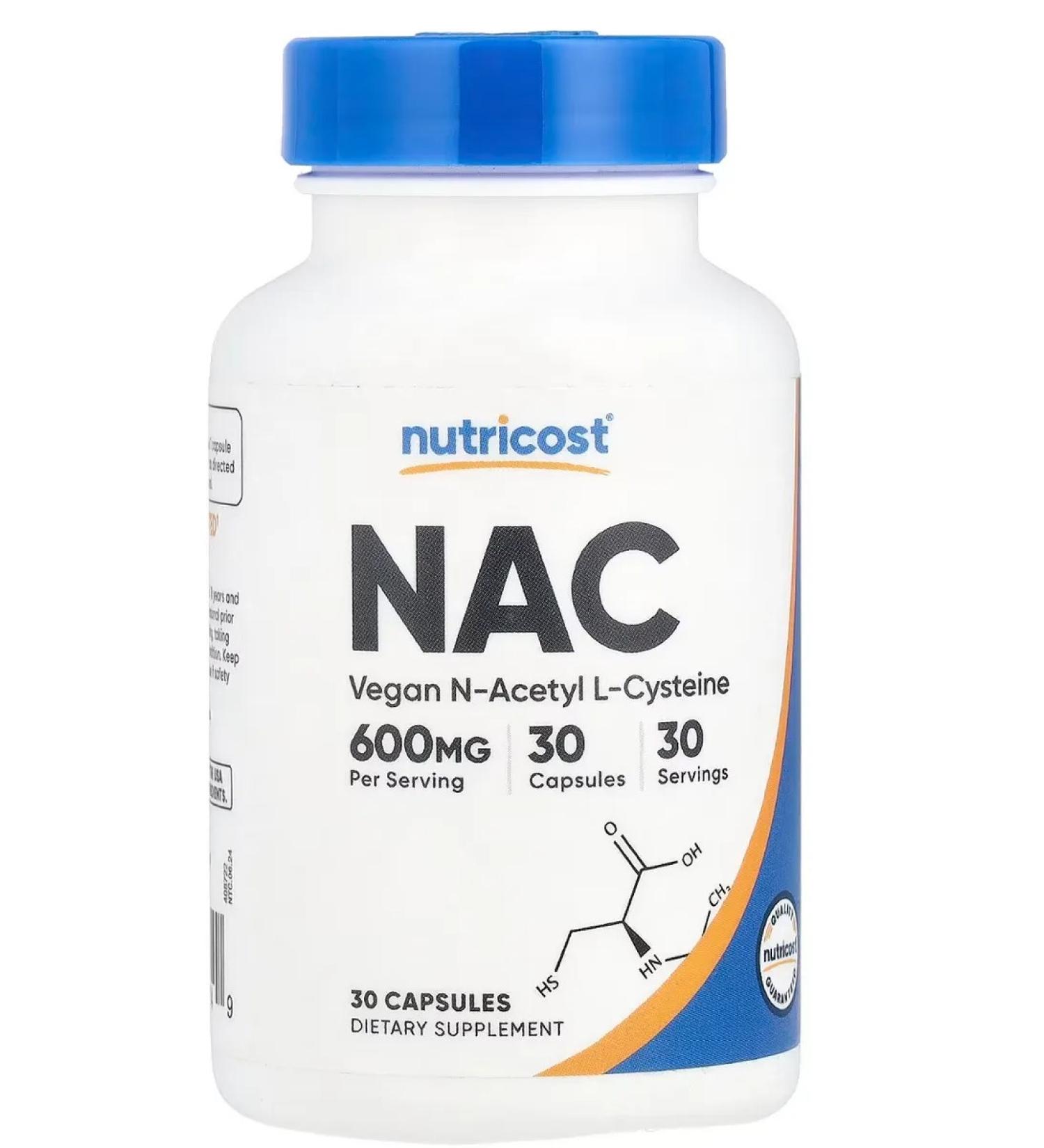 Nutricost N-acetyl l-cysteine (NAC) 600 mg - Buy Online on GoSupps.com