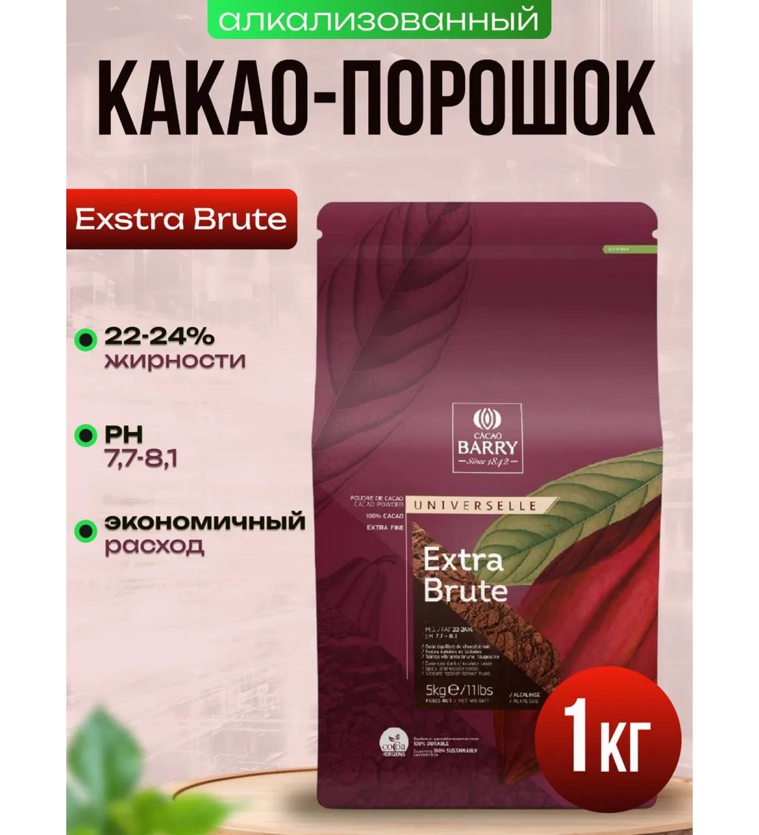 Cacao Barry Cocoa Alkalized Extra Brute Fat Feeling 22-24% 1 kg - Buy Online on GoSupps.com