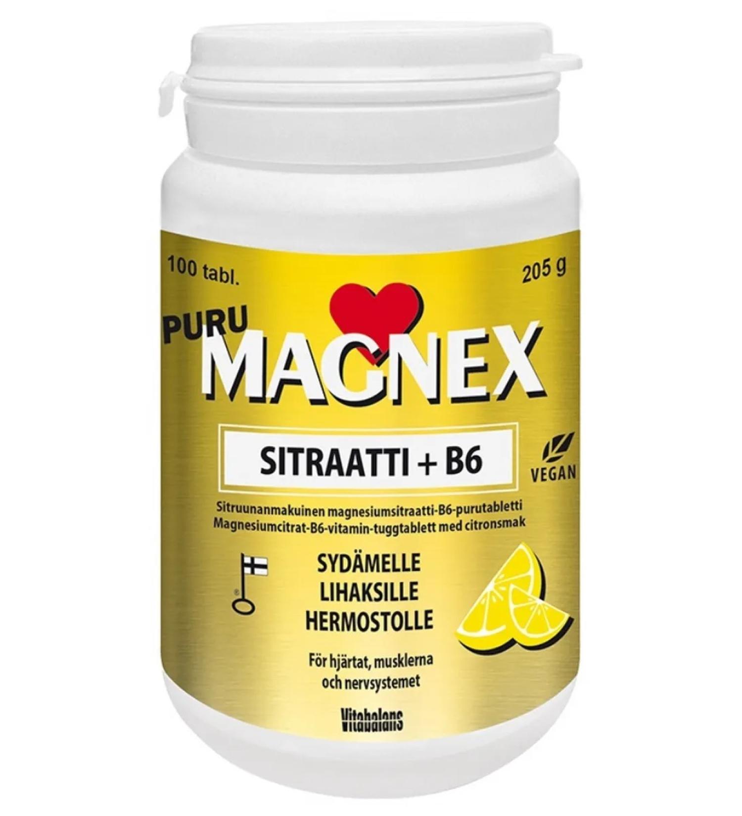 SUOMI Magnex 375 Magnesium Citrate B6 Magnesium B6 100 table - Buy Online on GoSupps.com