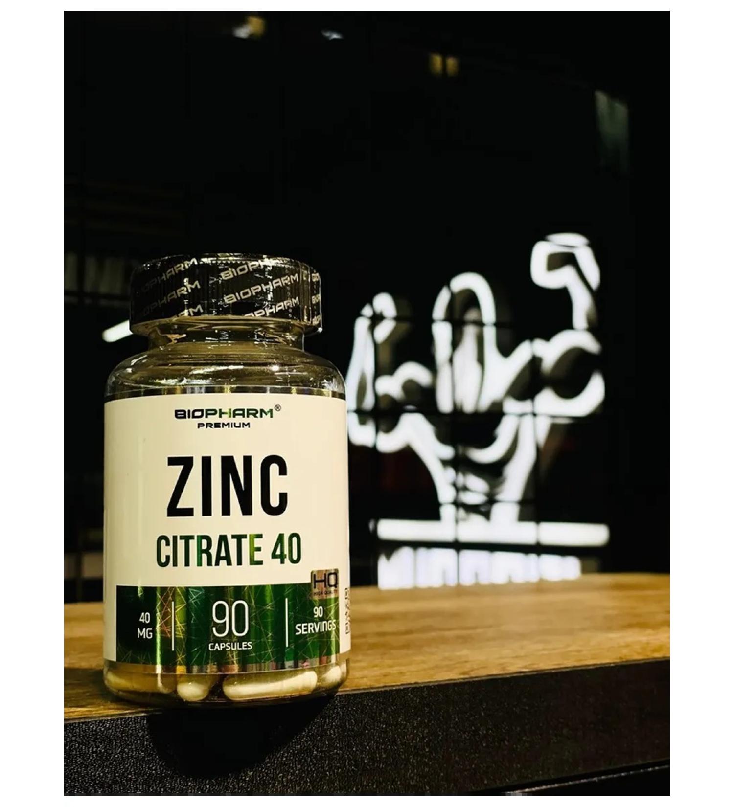 BIOPHARM Zinc vitamins citrate 40 mg 90 capsules Biofarm ZINC