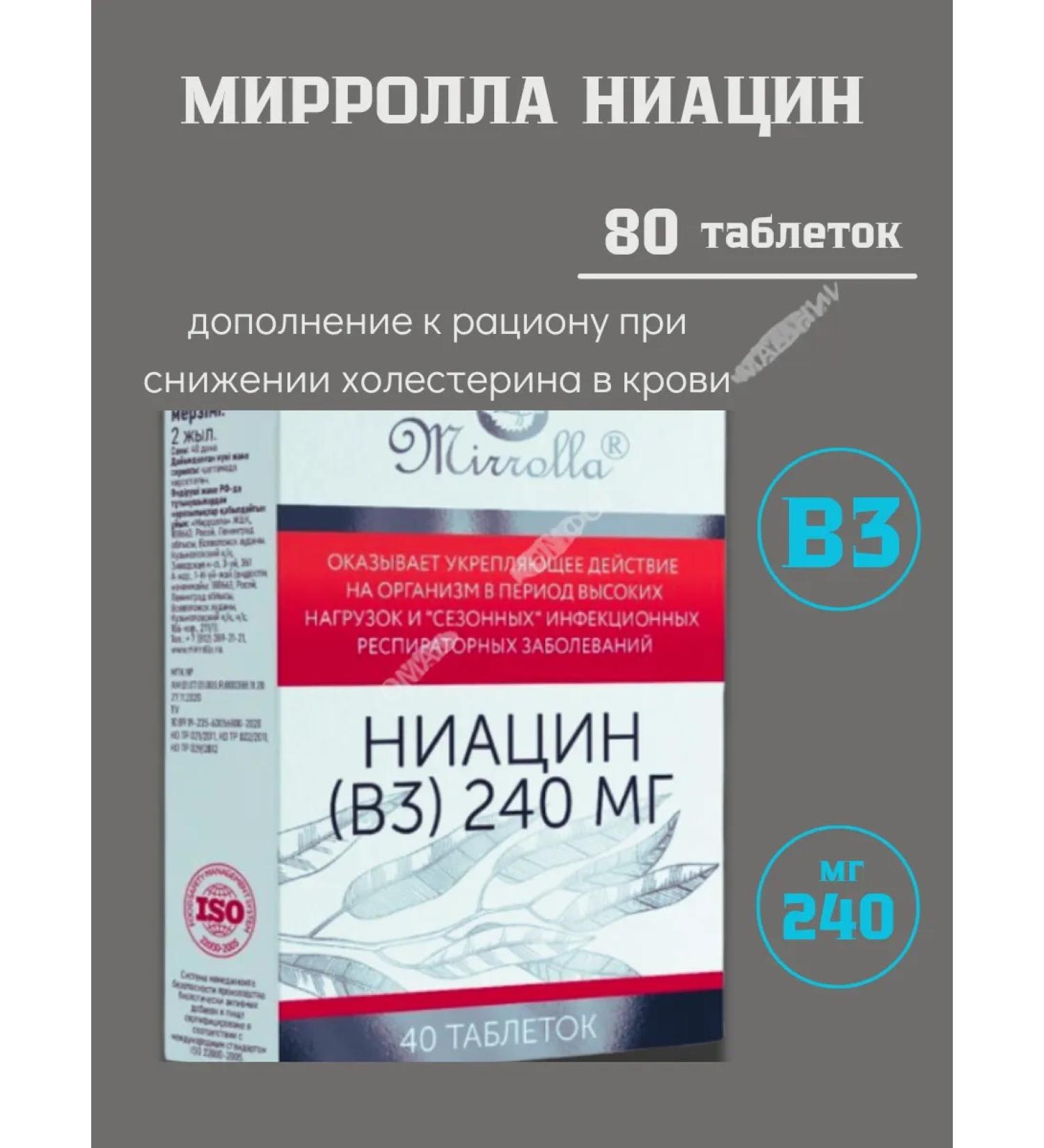Mirolla Niacin vitamin B3 in tablets 2 units - Buy Online on GoSupps.com
