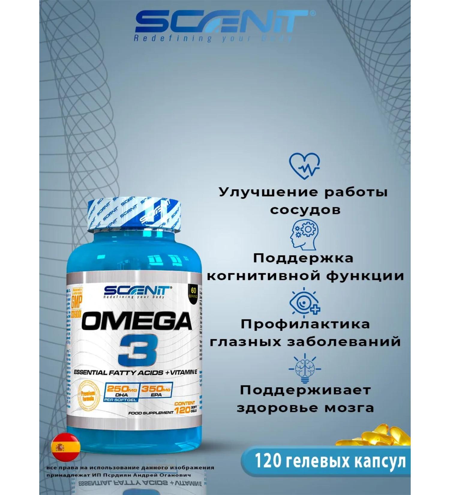 Scenit Nutrition Omega 3 1000 mg. 120 caps. Spain - Buy Online on GoSupps.com
