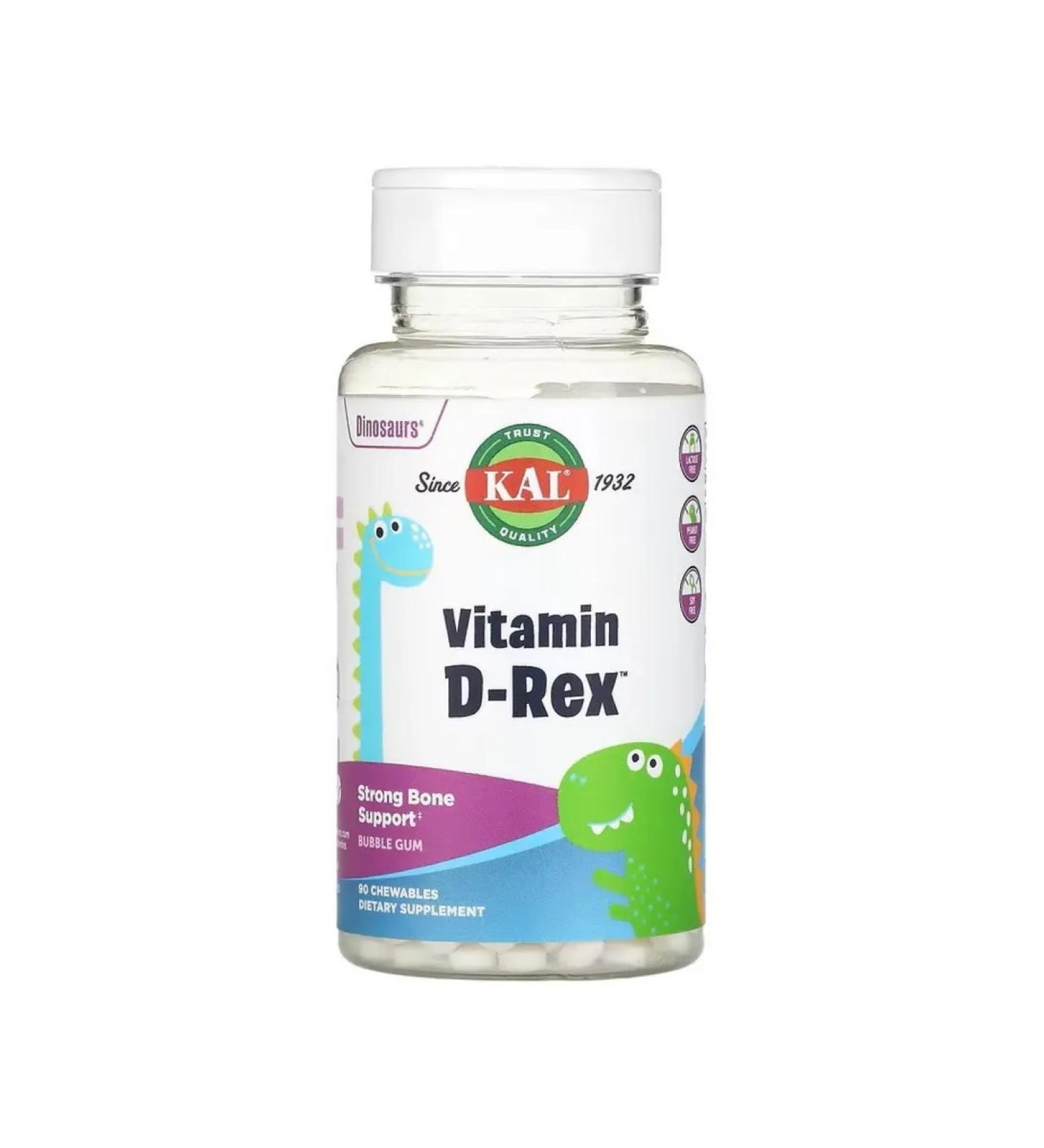 KAL Vitamin d -rex vitamin D3 with the taste of chewing gum