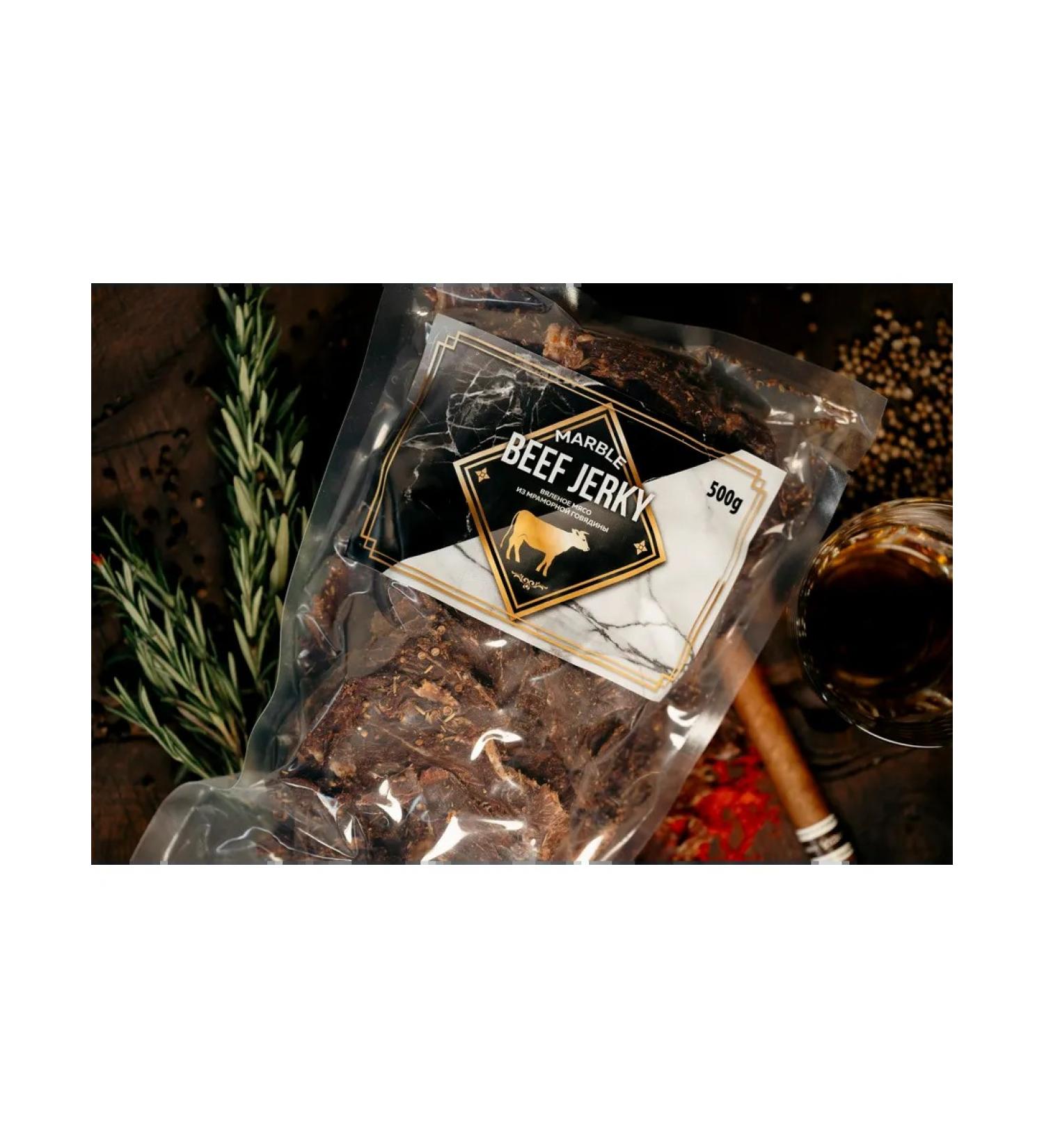 Sharp dried meat Marble Beef Jerky from beef 100 g