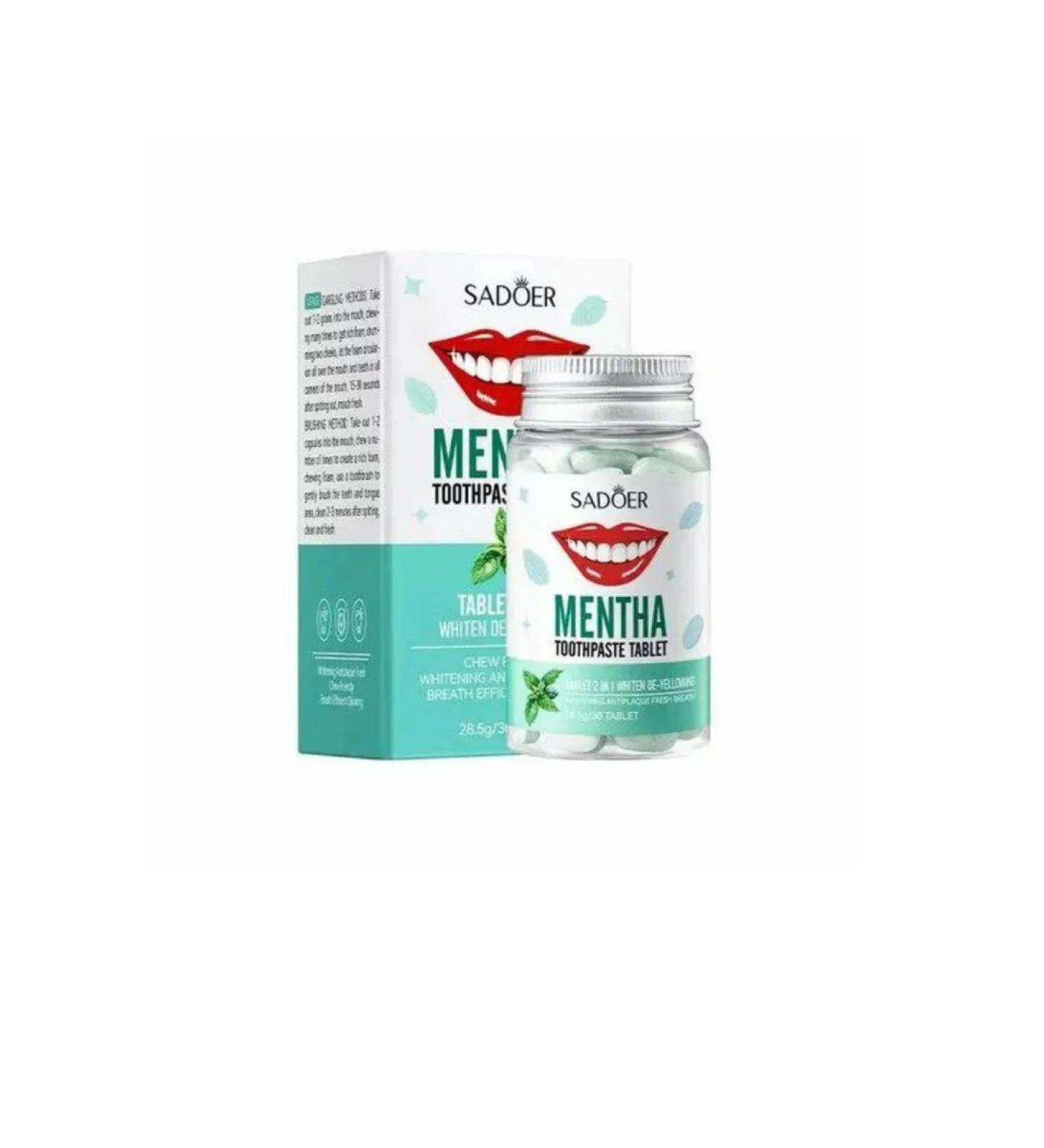 sadoer Toothpaste whitening in tablets mint - Buy Online on GoSupps.com