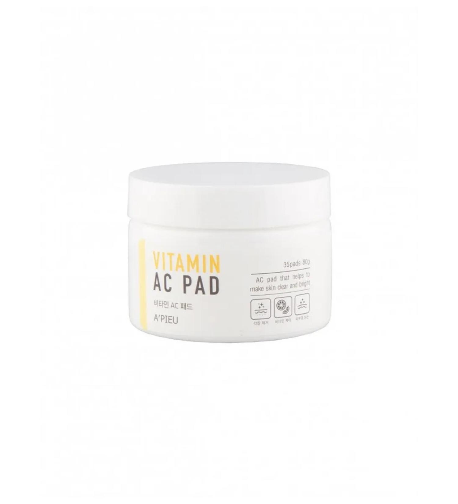 PIEU facial peeling discs with AHA and BHA acids and 6 vitamins - Buy Online on GoSupps.com