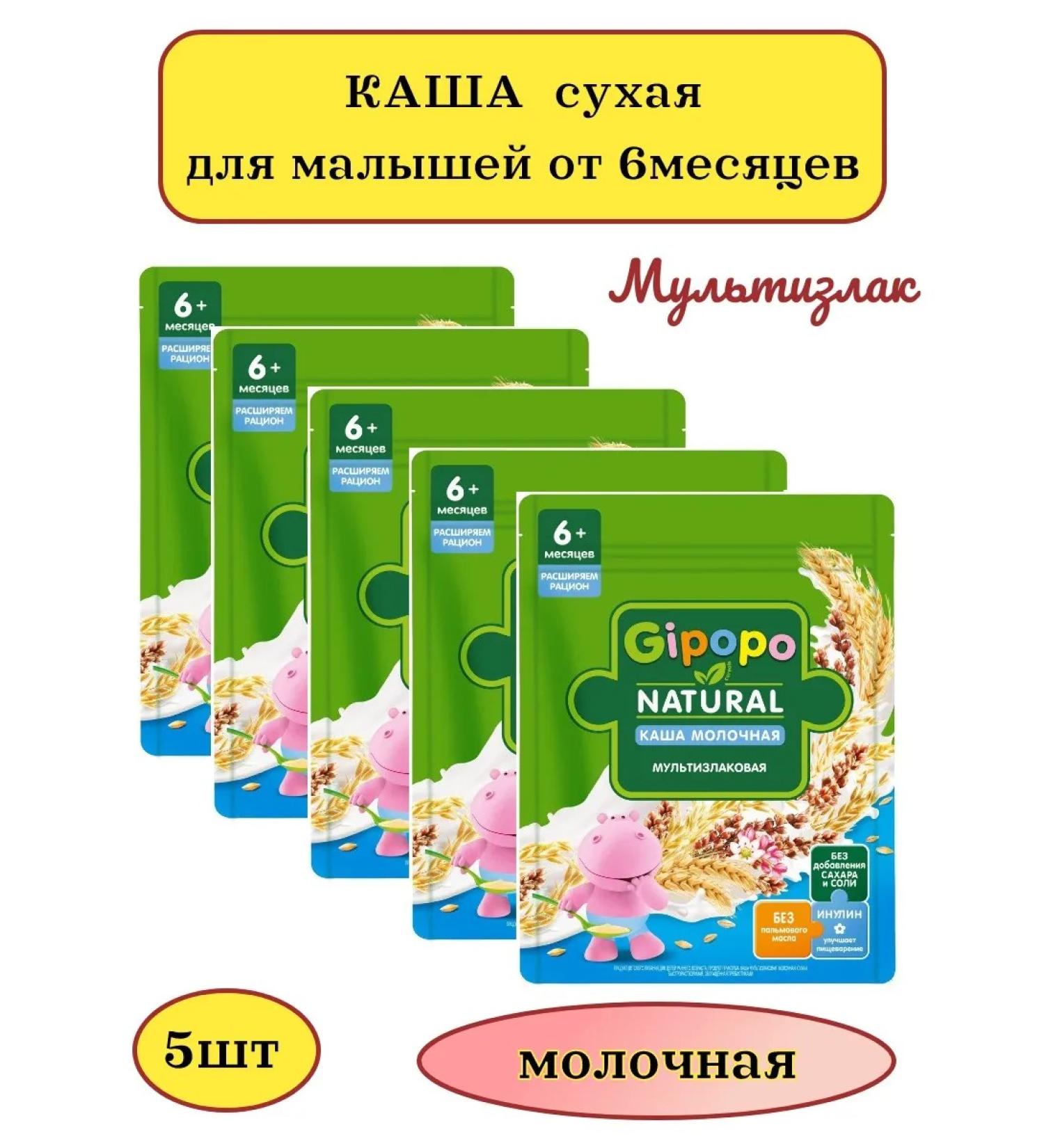 GIPOPO Porridge Multizlak milk 180g 5pcs - Buy Online on GoSupps.com