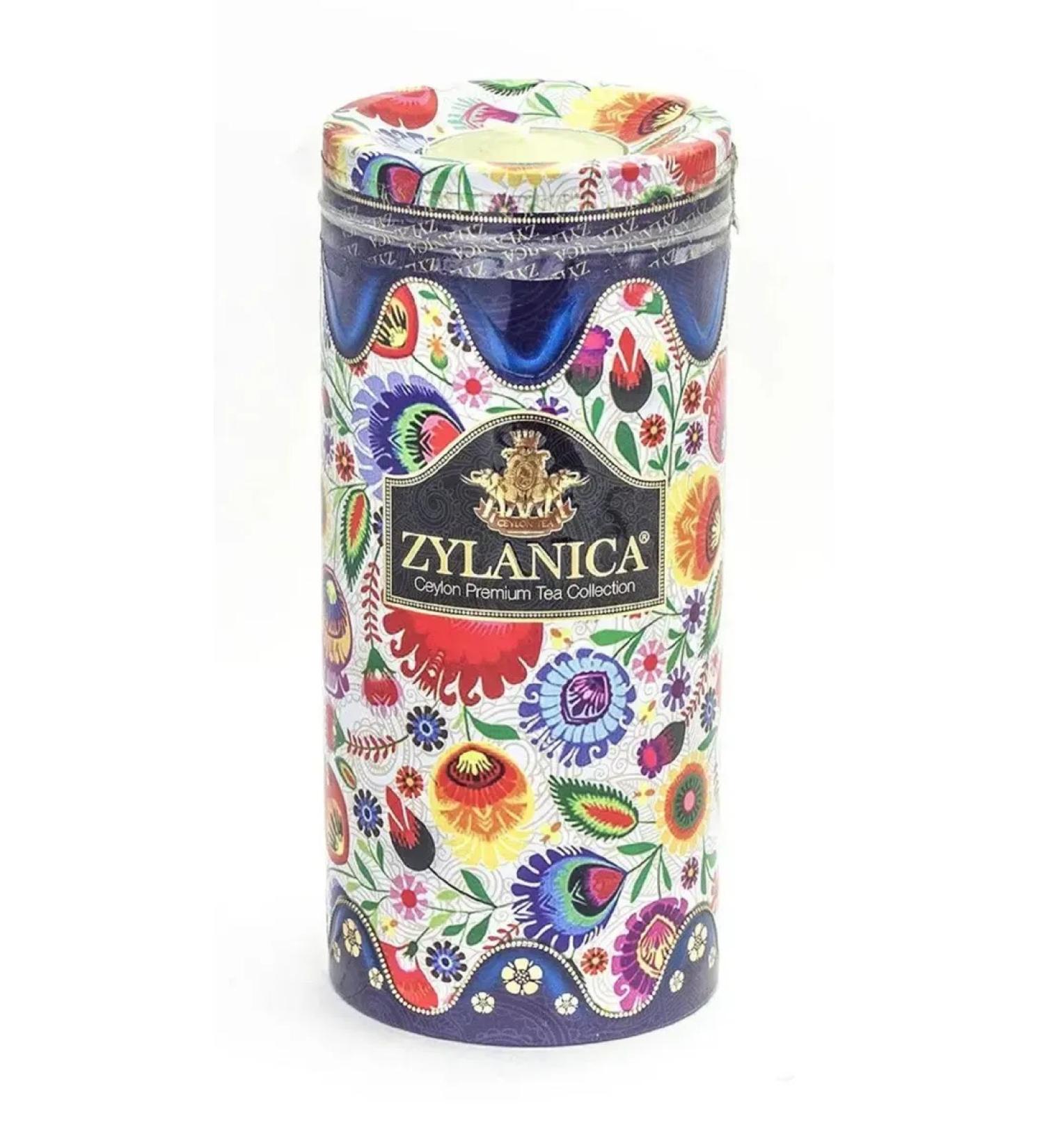 Zylanica Black tea Folk Desing Blue leaf with a candle 100 g