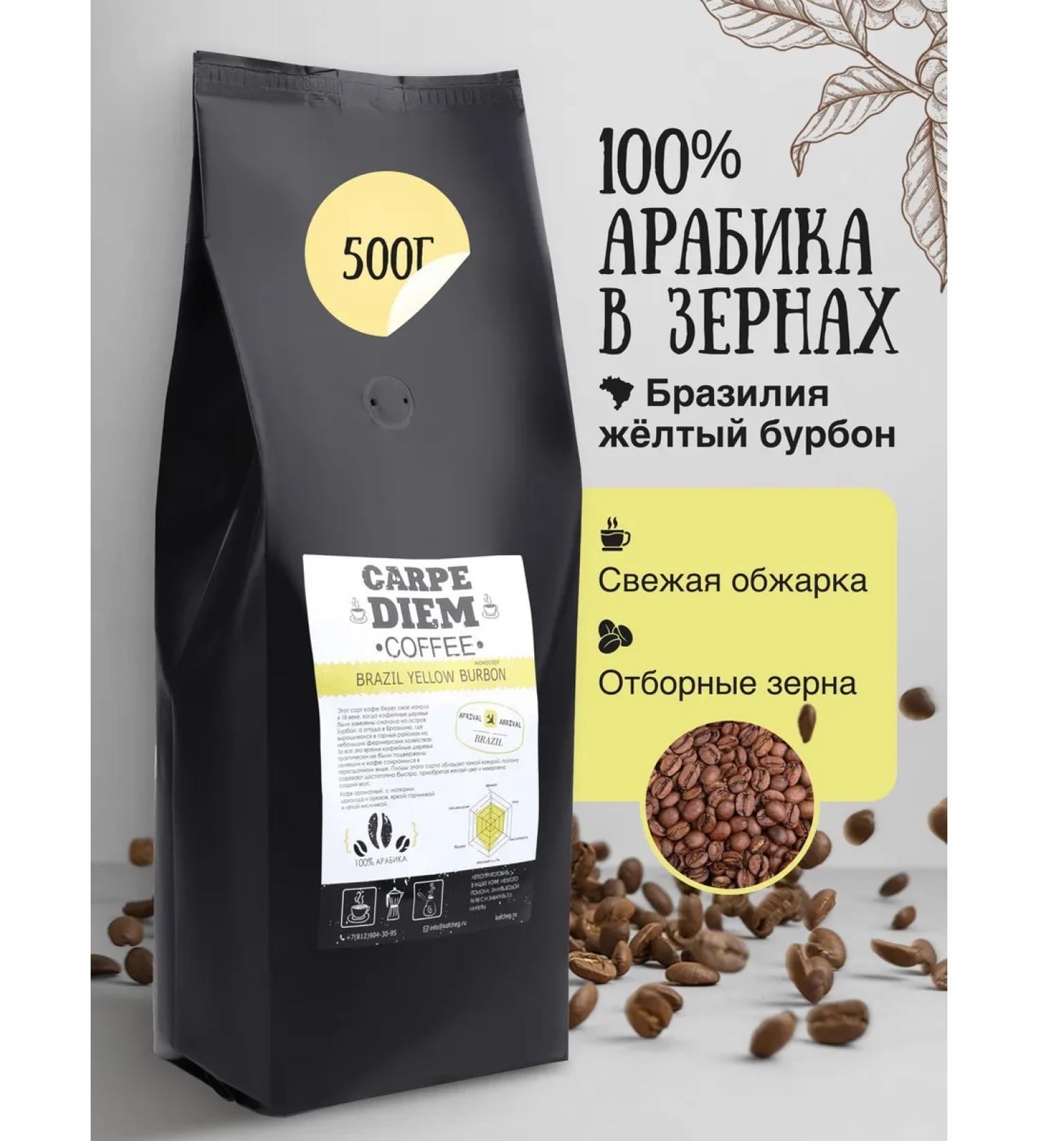 Kofcheg Coffee in Brazilian grains Yellow Bourbon 500g - Buy Online on GoSupps.com