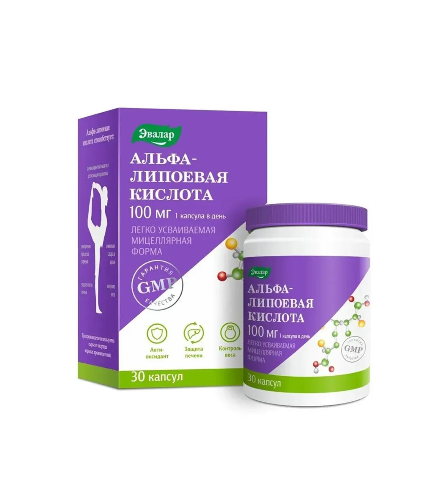 Evalar Alpha-lipoic acid 100 mg caps. No. 30