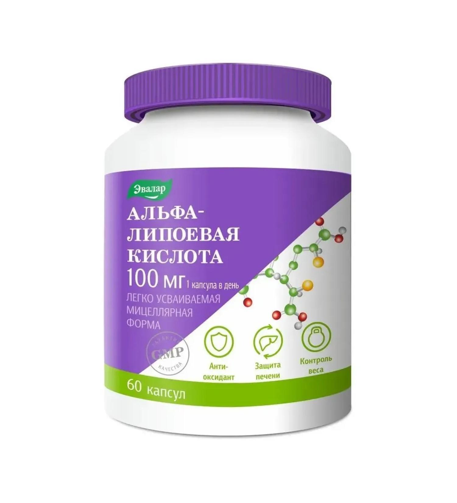 Evalar Alpha-lipoic acid 100 mg caps. No. 60