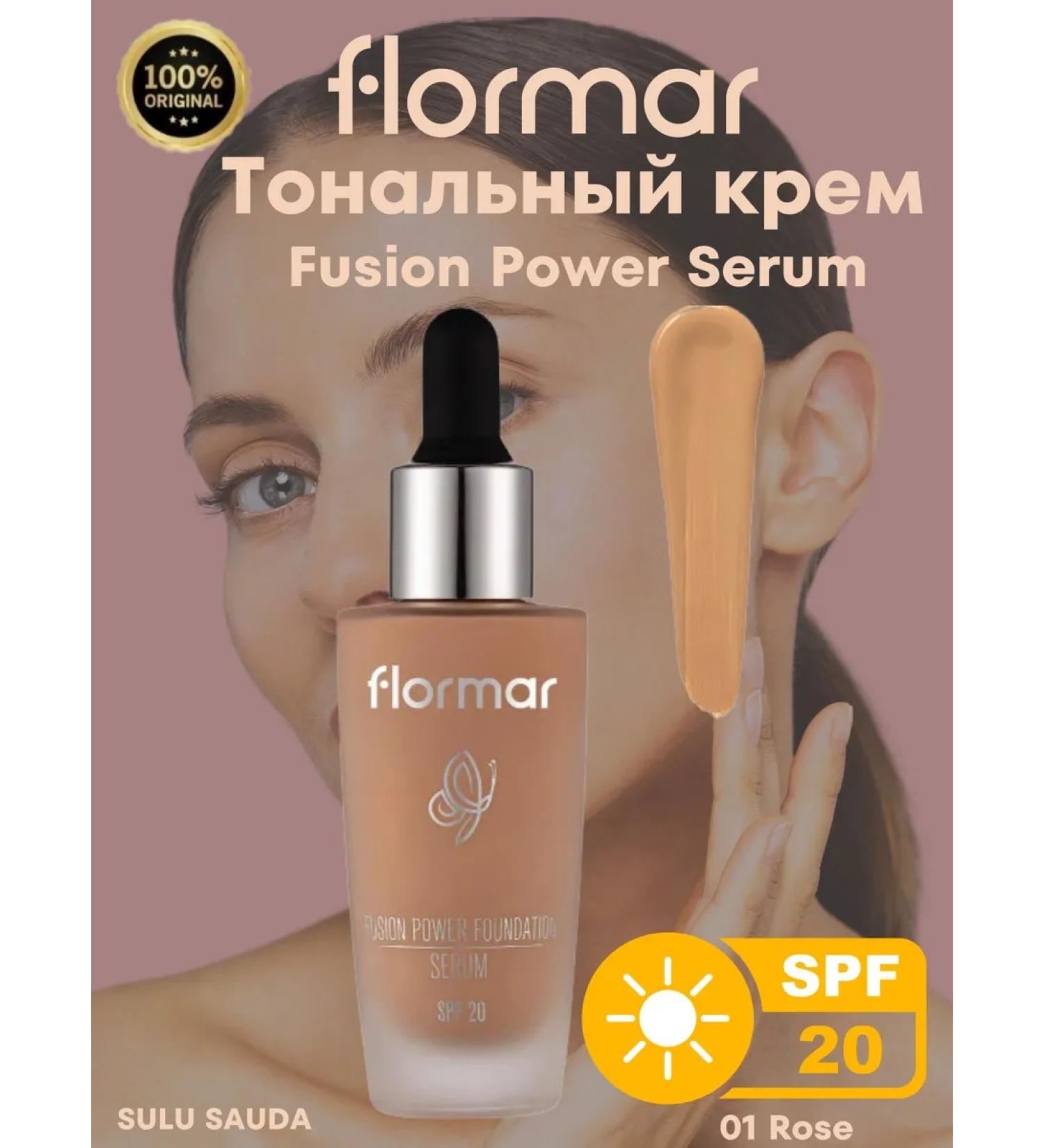 Flormar Tonal Cream Fusion Power Serum FDT-01 Rose 30ML
